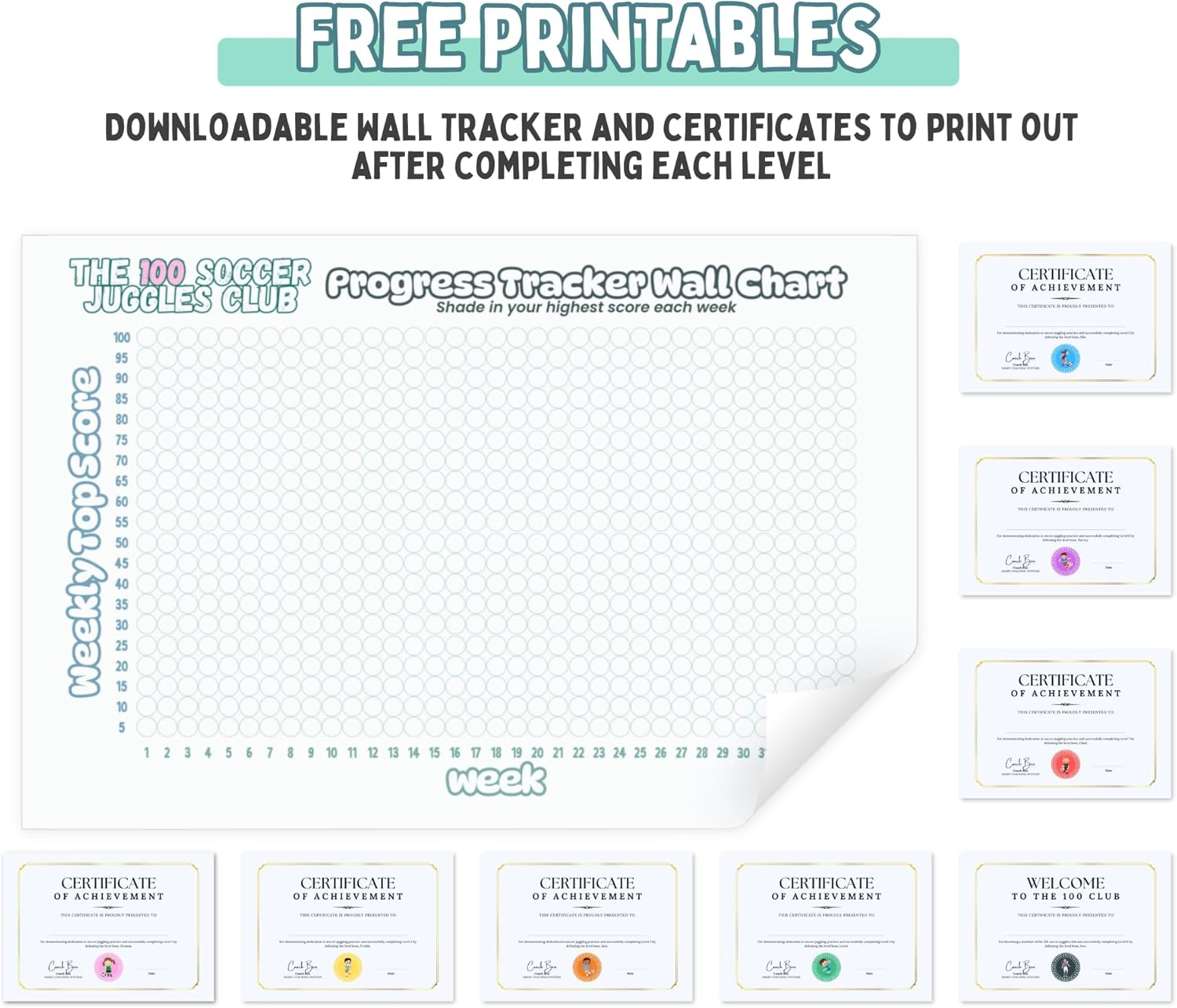 The 100 Soccer Juggles Club - Soccer Training Card Game for Kids to Practice at Home image number 5