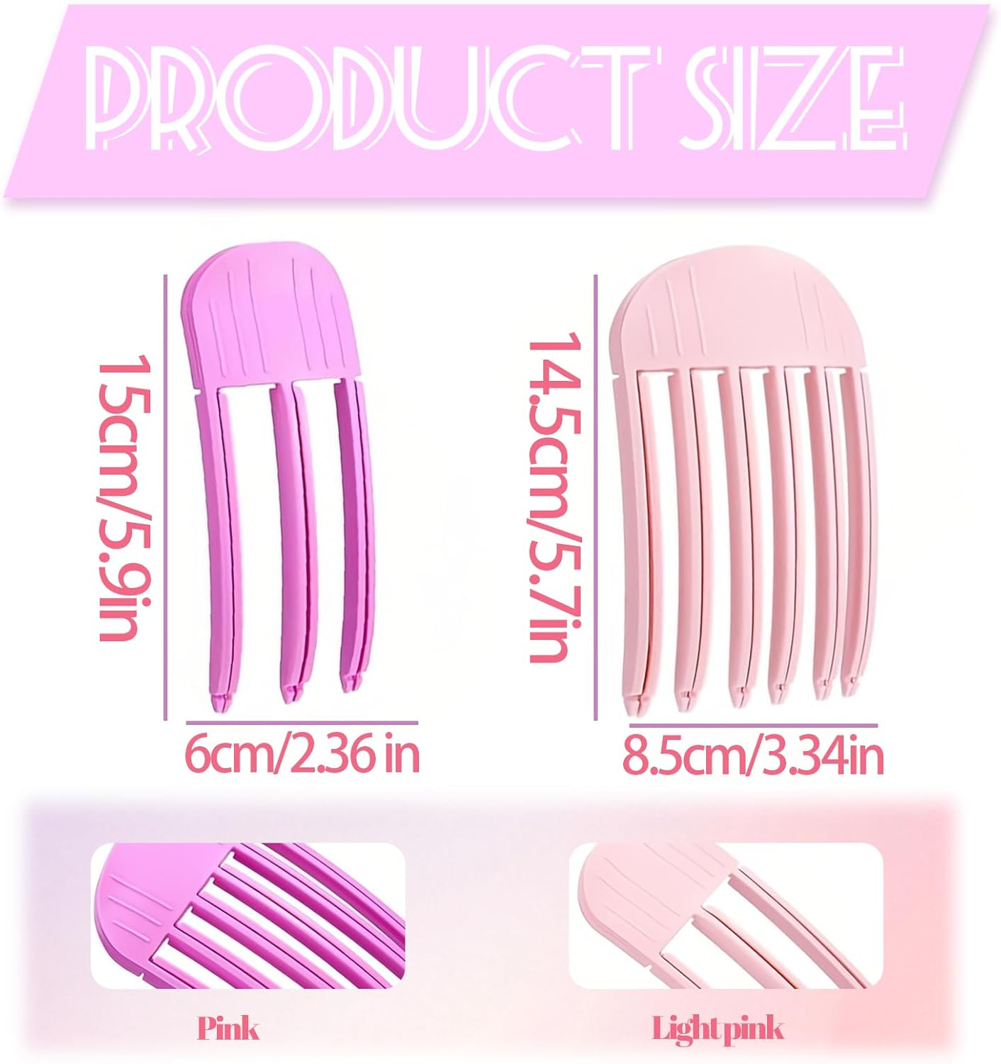 SI SEN 4 Pieces Volume Clip, Hair Volume Roll Clip, Styling Comb for Fluffy Bangs, for Women and Girls image number 6