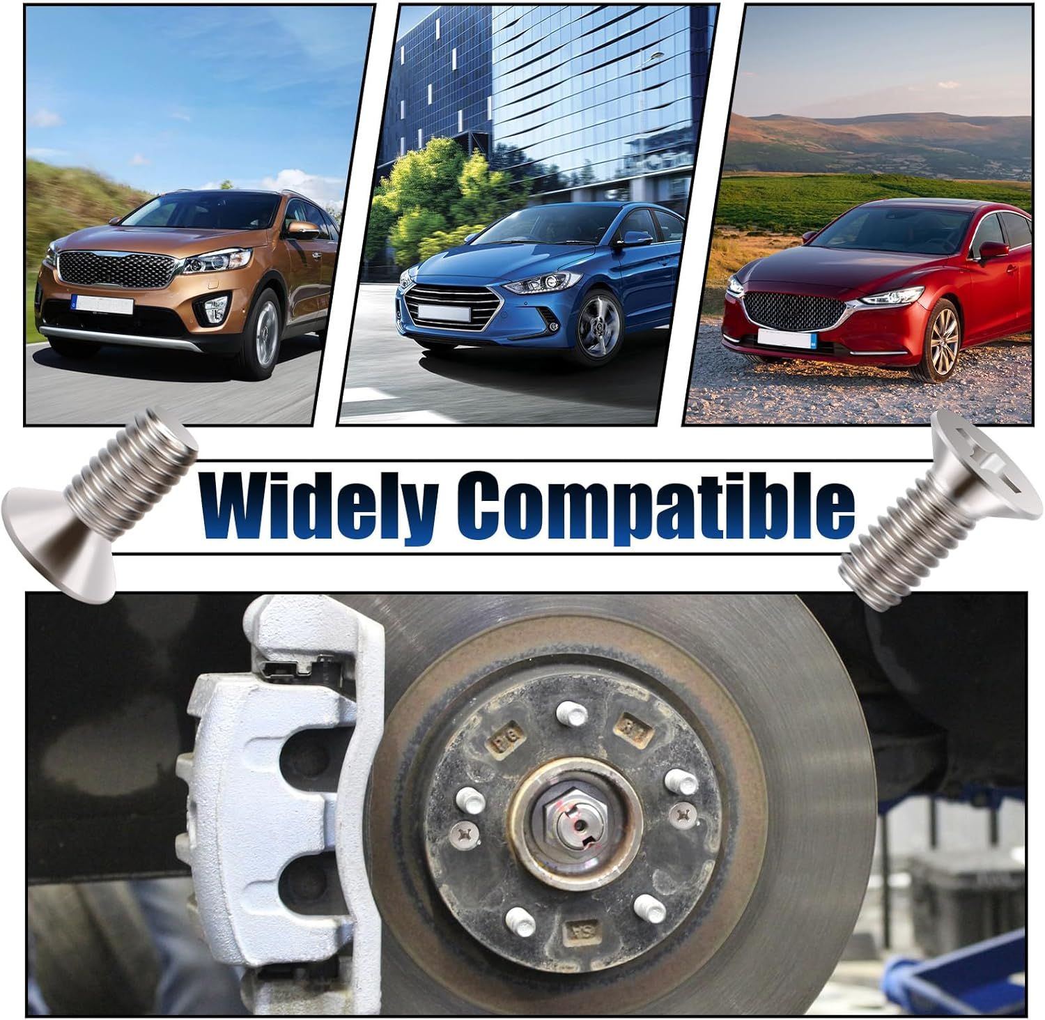 8 PCS Stainless Steel Brake Disc Rotor Screws, Brake Disc Rotor Screws for Front and Rear, 93600-06014-0H, Disc Brake Fixing Screw Compatible with Honda, Acura, Hyundai and Kia Models image number 2