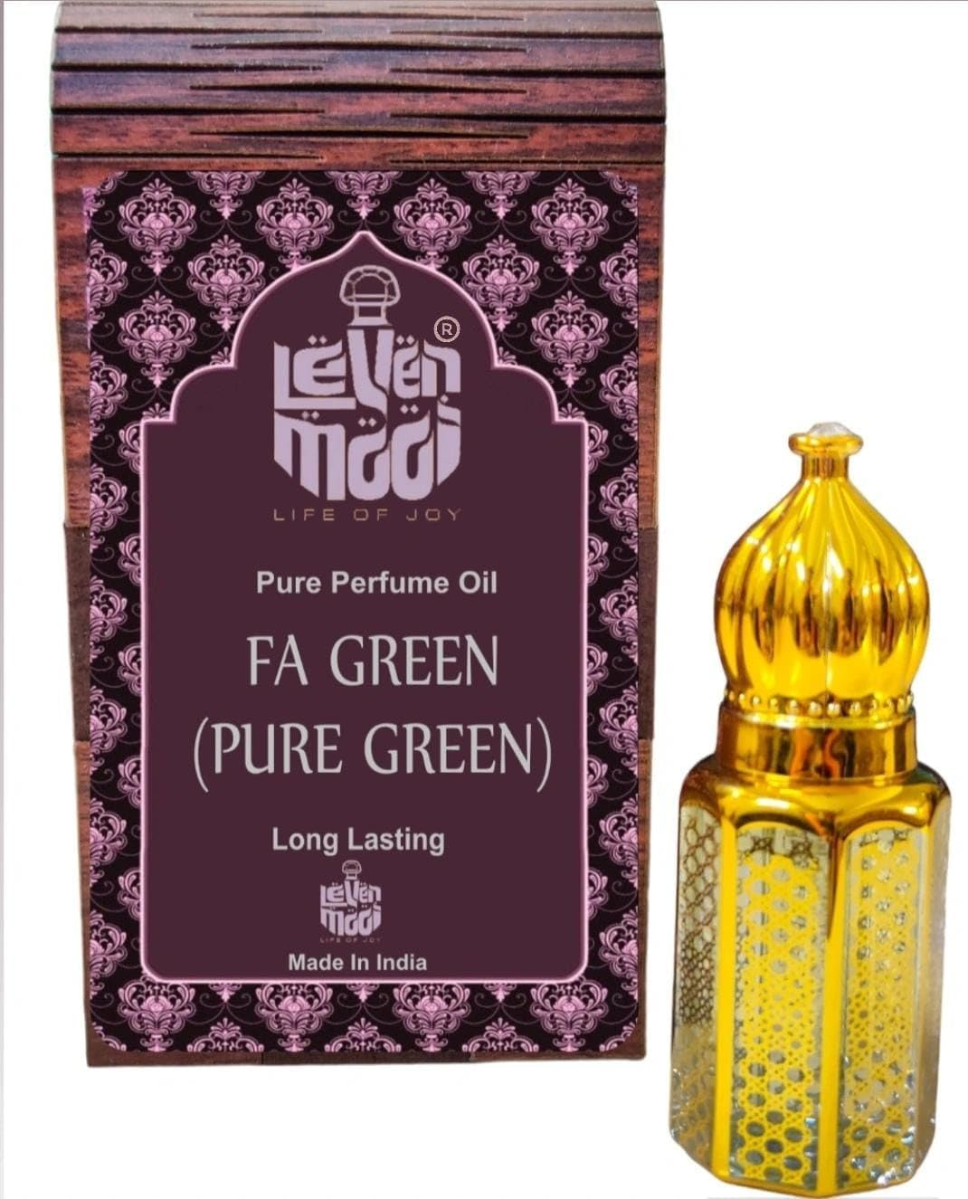 LEVENMOOI FA GREEN Wooden Attar for Suitable for Daily Uses,Occasions & Parties Long Lasting Fragrance Roll on Perfume Oil Leak Proof Available in Travel Size for Unisex 3ML image number 4