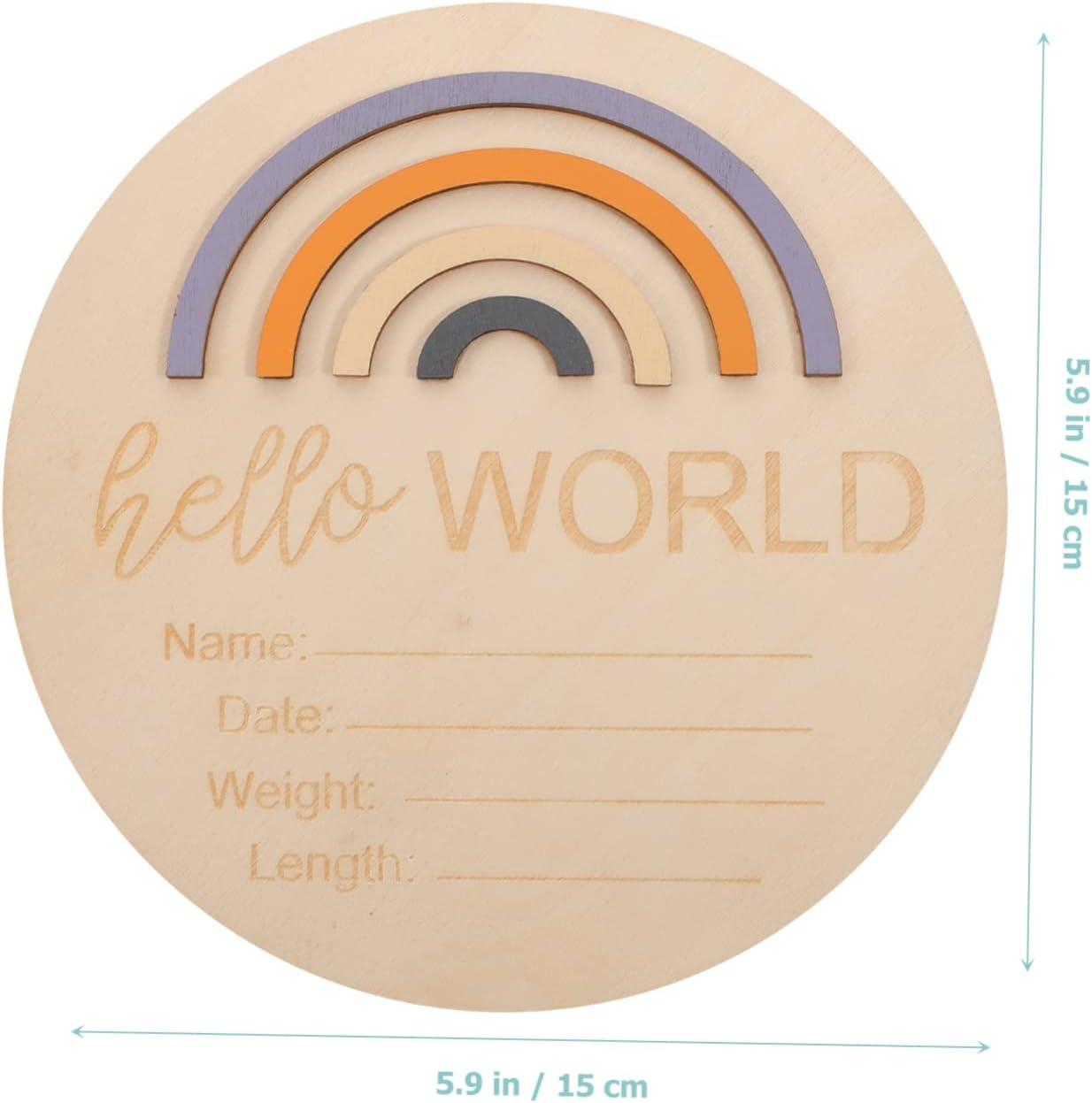 SECFOU Wooden Milestone Cards Rainbow Design Newborn Name Sign Photo Prop for Nursery Decor Announcement Gender Reveal and Shower Easy to Write and Cherish Moments image number 6
