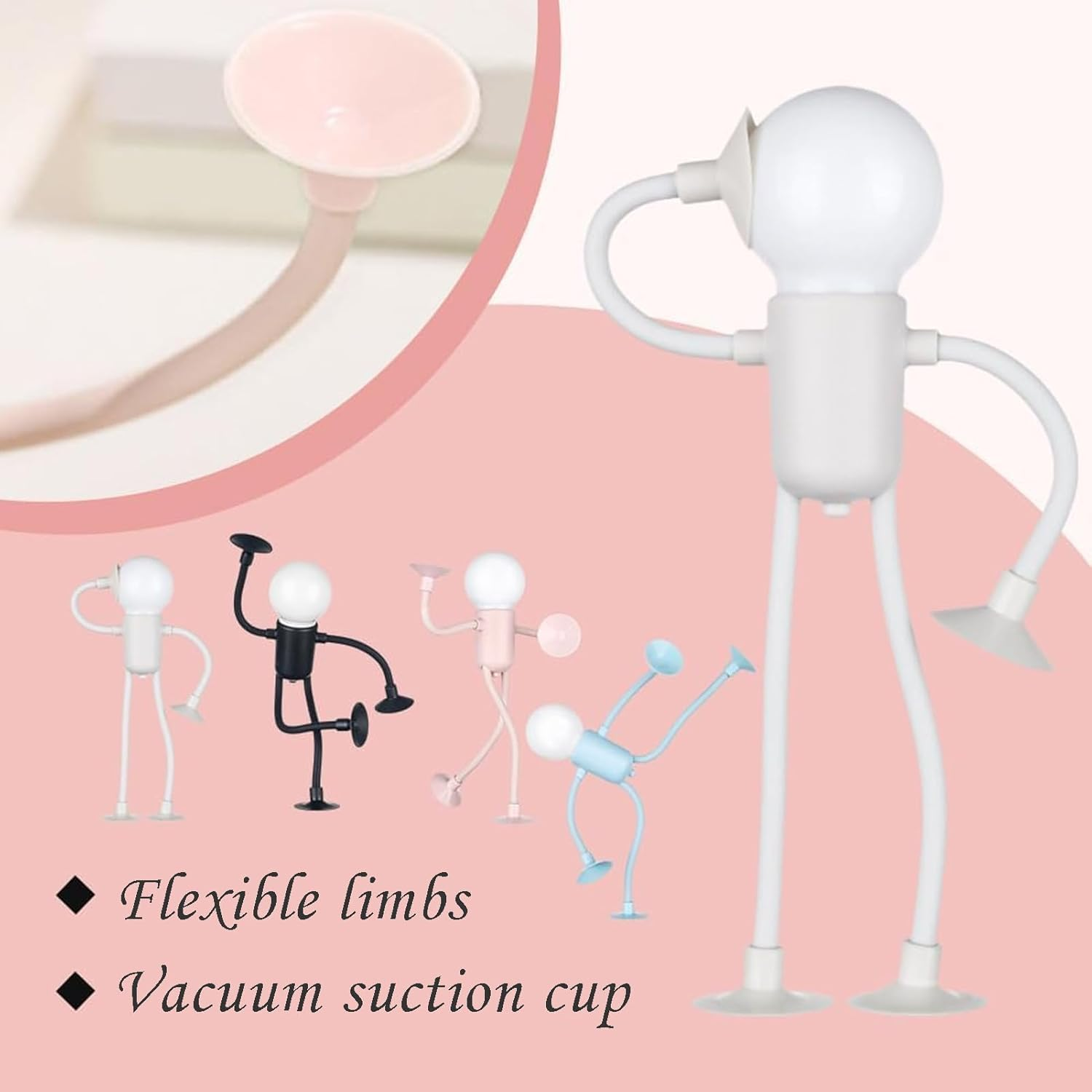 Changeable Shape Funny Sportsman Night Light, 2024 Newest DIY Shape Night Lights, Suction Cup Bendable Desk Lamp, Cute Light Bulb Man, Mini Night Light, for Home Tabletop Shelves Decor (4Pcs-Set)