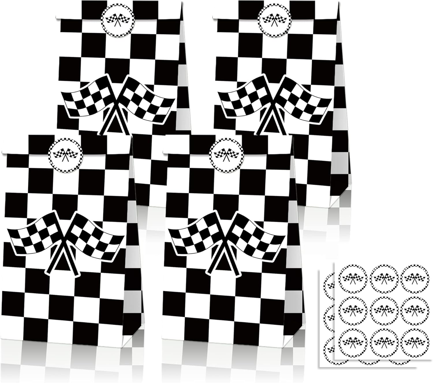 PEKGLOW 24 Pcs Racing Car Candy Bags Racing Car Party Decorations Racing Car Gift Bags Checkered Racing Treat Bags Race Car Party Favors Bags Black and White Checkered Racing Flag Candy Bags Racing Car Party Favor Bags Kraft Paper Bags Goodie Bags Paper Gift Bags Black and White Race Car Favor Bags Kraft Paper Popcorn Boxes for Racing Car Birthday Decorations Racing Car Party Favors Racing Car Themed Birthday Decorations Fast Two Party Decorations Fast Race Car Birthday Party Decorations Truck Cars Birthday Party Decorations Fast One Party Decorations Fast Two Birthday Decorations Fast One Birthday Decorations image number 5