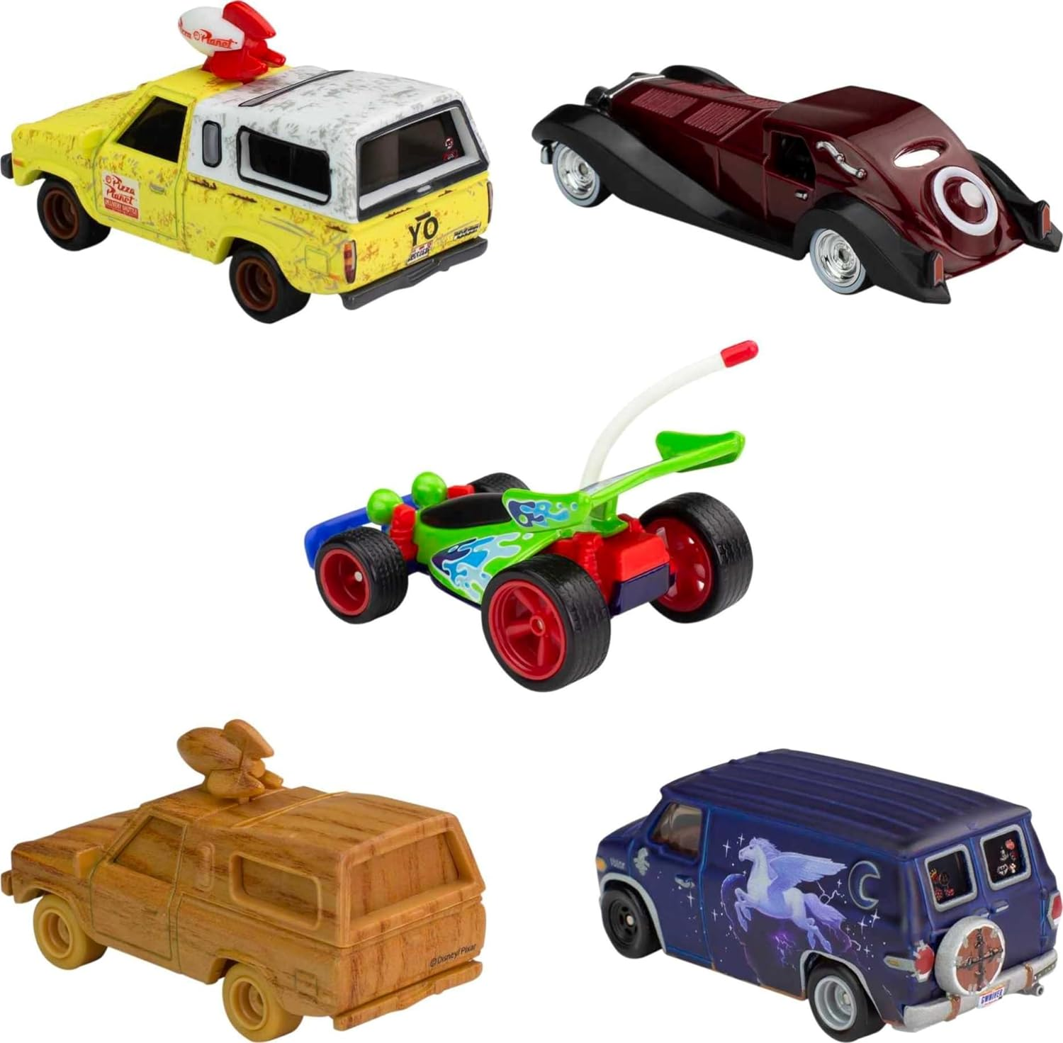 Hot Wheels HKF06 - Premium Disney 100 Pack, 5 Disney Cars in 1:64 Scale by Disney Pixar Box, Toy Cars for Children from 3 Years image number 4
