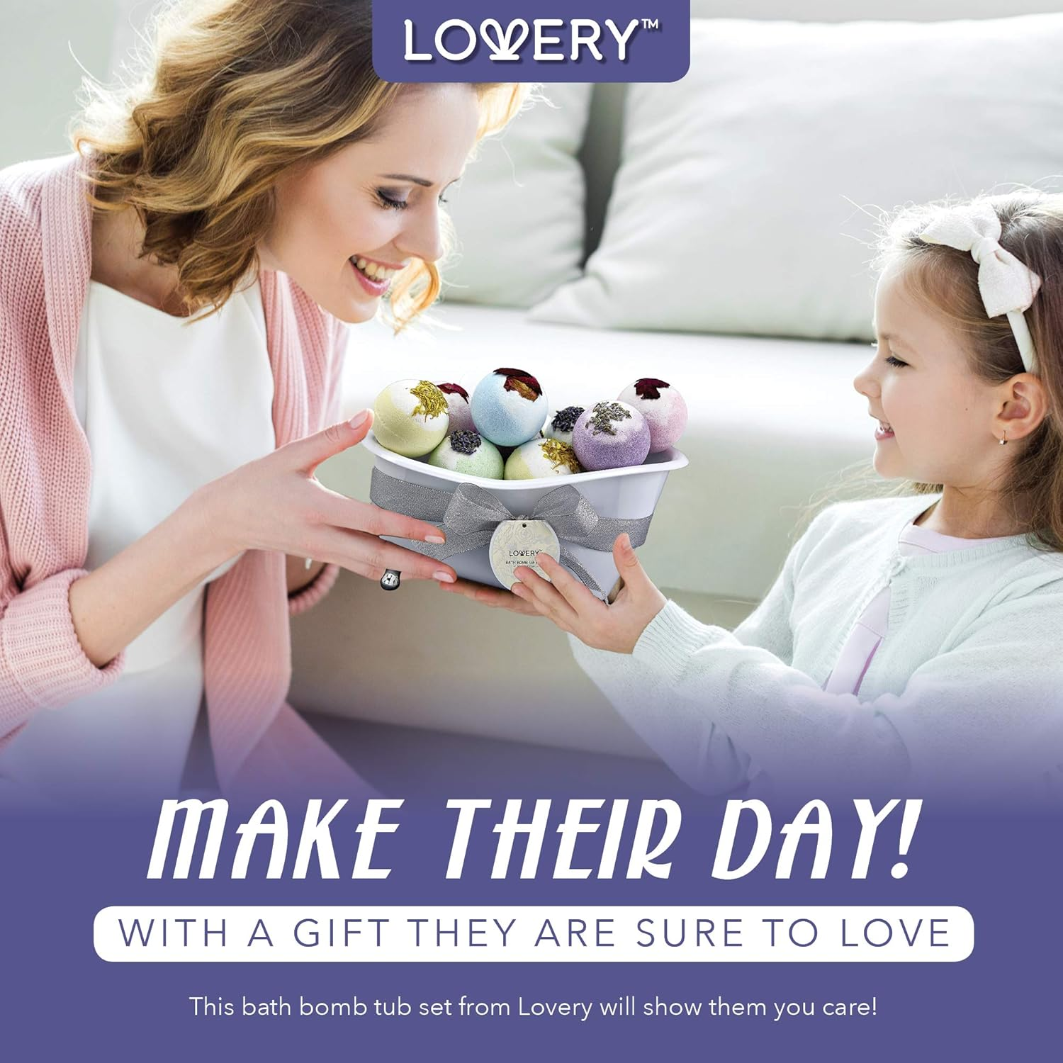 Bath Bombs Gift Set for Women &ndash; 10 Oversized Two Tone Bath Fizzies with Shea & Coco Butter Dry Flower Petals &ndash; Rich Spa Bath Set in Cute Tub - Multiple Fragrances &ndash; image number 3