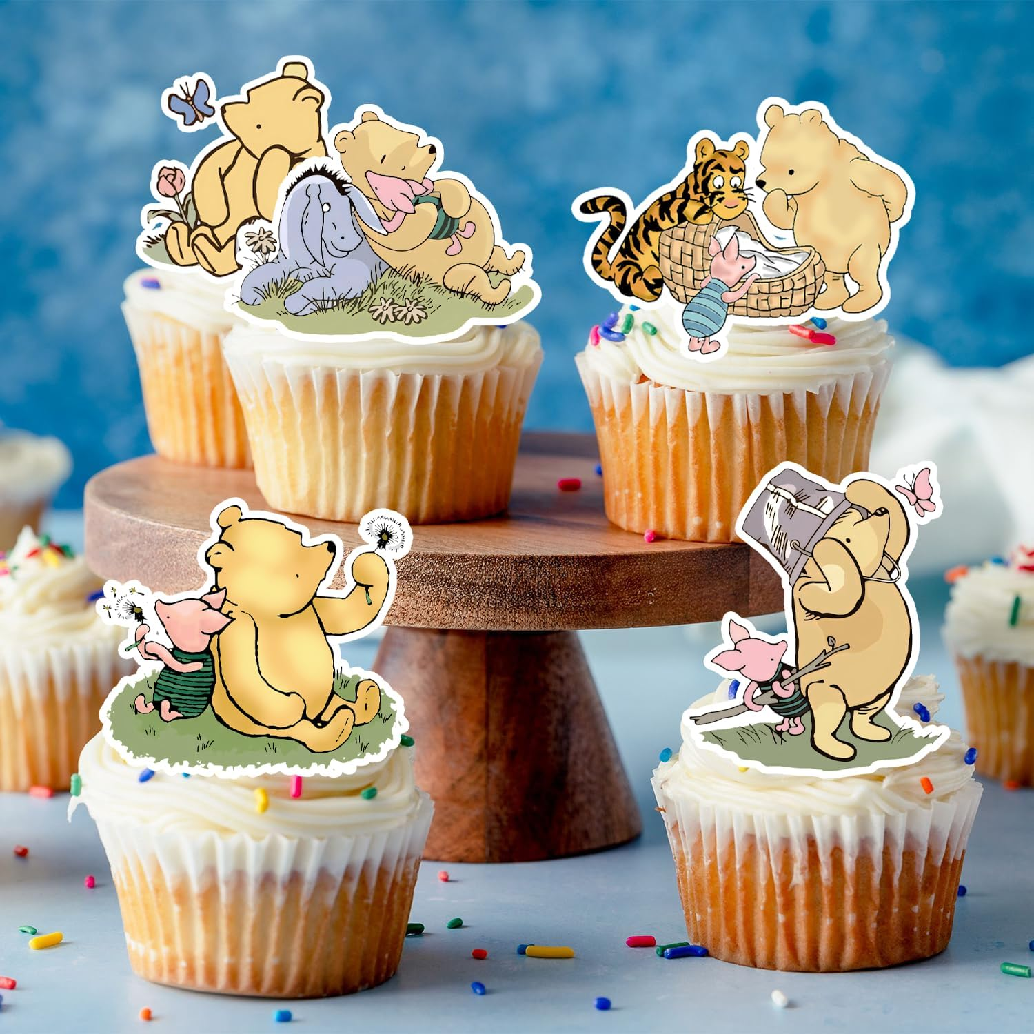 Bear Cupcake Toppers for Birthday Party Cupcake Decorations Baby Shower Supplies (48PCS) image number 3