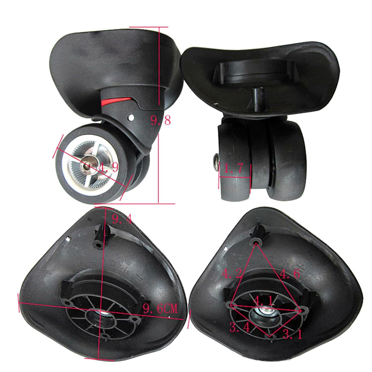 Folpus A08 Replacement Wheels for Luggage, Universal Components for Suitcases, Small image number 4