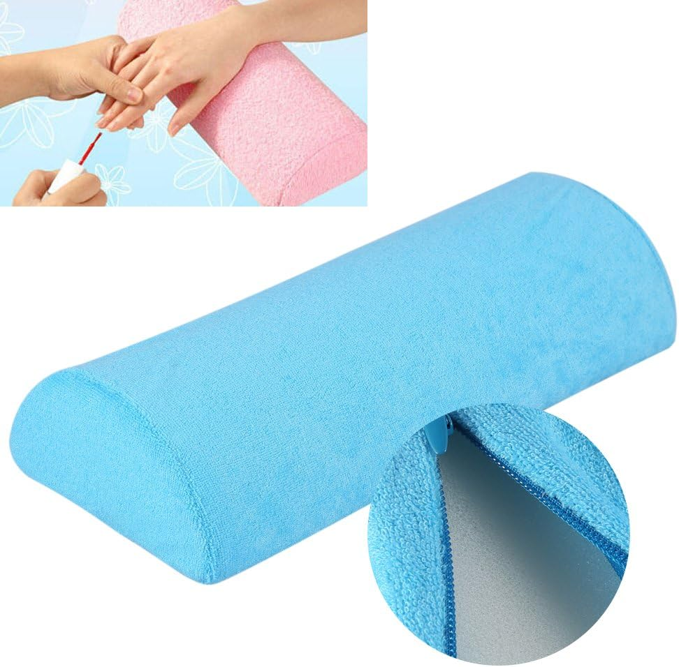 10 Colors Salon Hand Rest Cushion Detachable Washable Nail Art Soft Sponge Pillow (Black) - Dark Blue image number 5