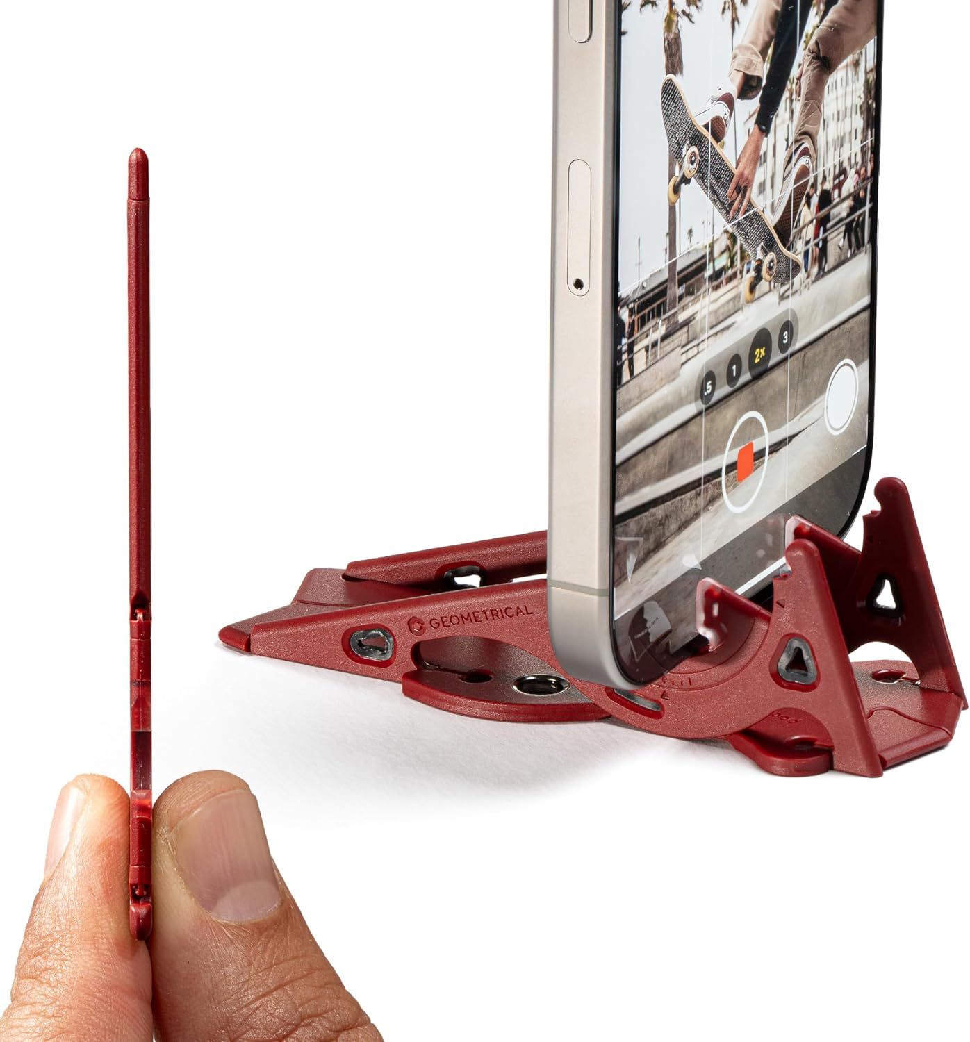 GEOMETRICAL Pocket Tripod Prov2 - Card-Size Stand, for Iphone, Blood Red Universal Kit