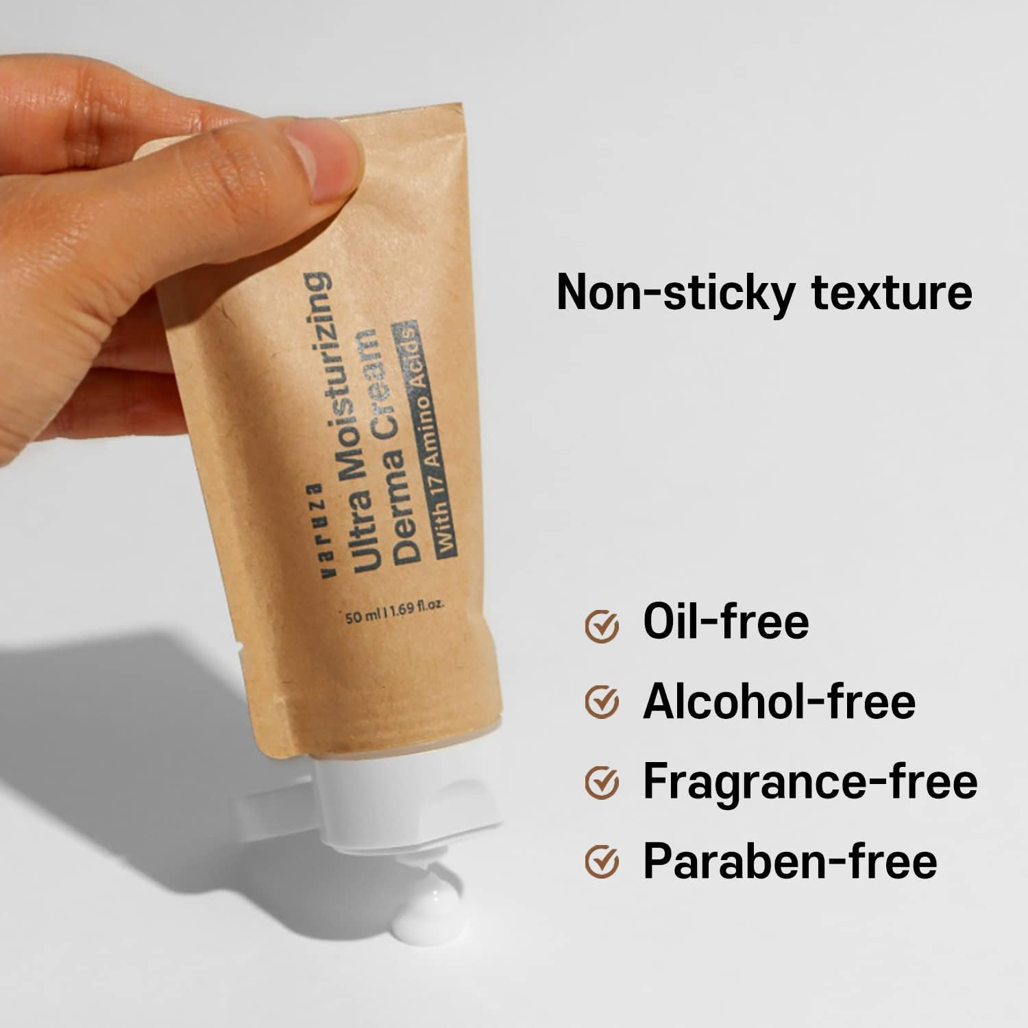 Varuza Ultra Moisturizing Derma Facial Cream with 17 Amino Acids Vegan Nano Liposome Cream Low Molecular Weight Hyaluronic Acid Oil Free (Ultra Moisturizing Derma Cream) image number 5