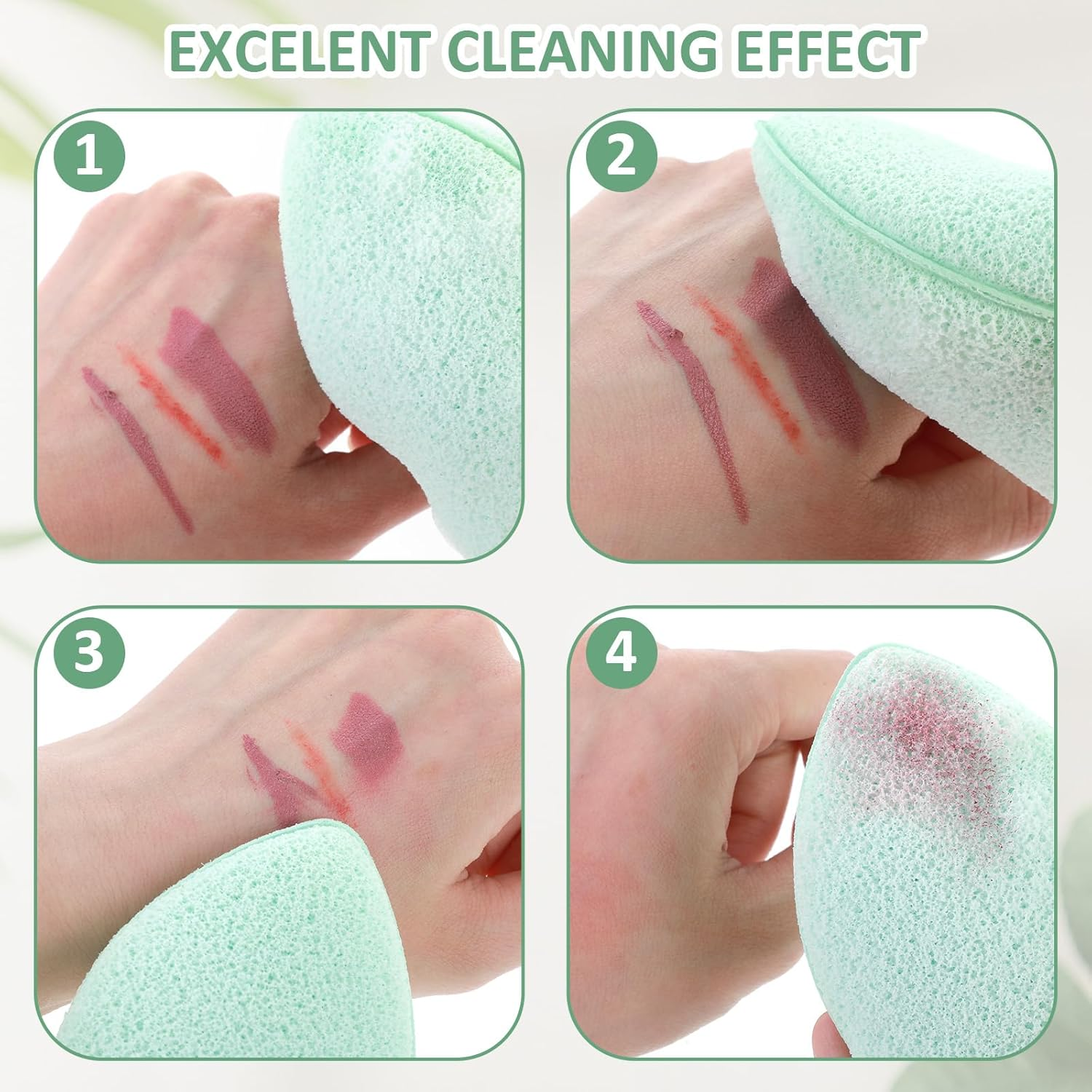 2 PCS Facial Sponge Konjac Glove Bath Sponge Gentle Exfoliating Pads Wash Reusable Puff for Daily Face Deep Pore Cleansing Blackheads Dead Skin, Makeup Remover (Gray, Green) image number 3