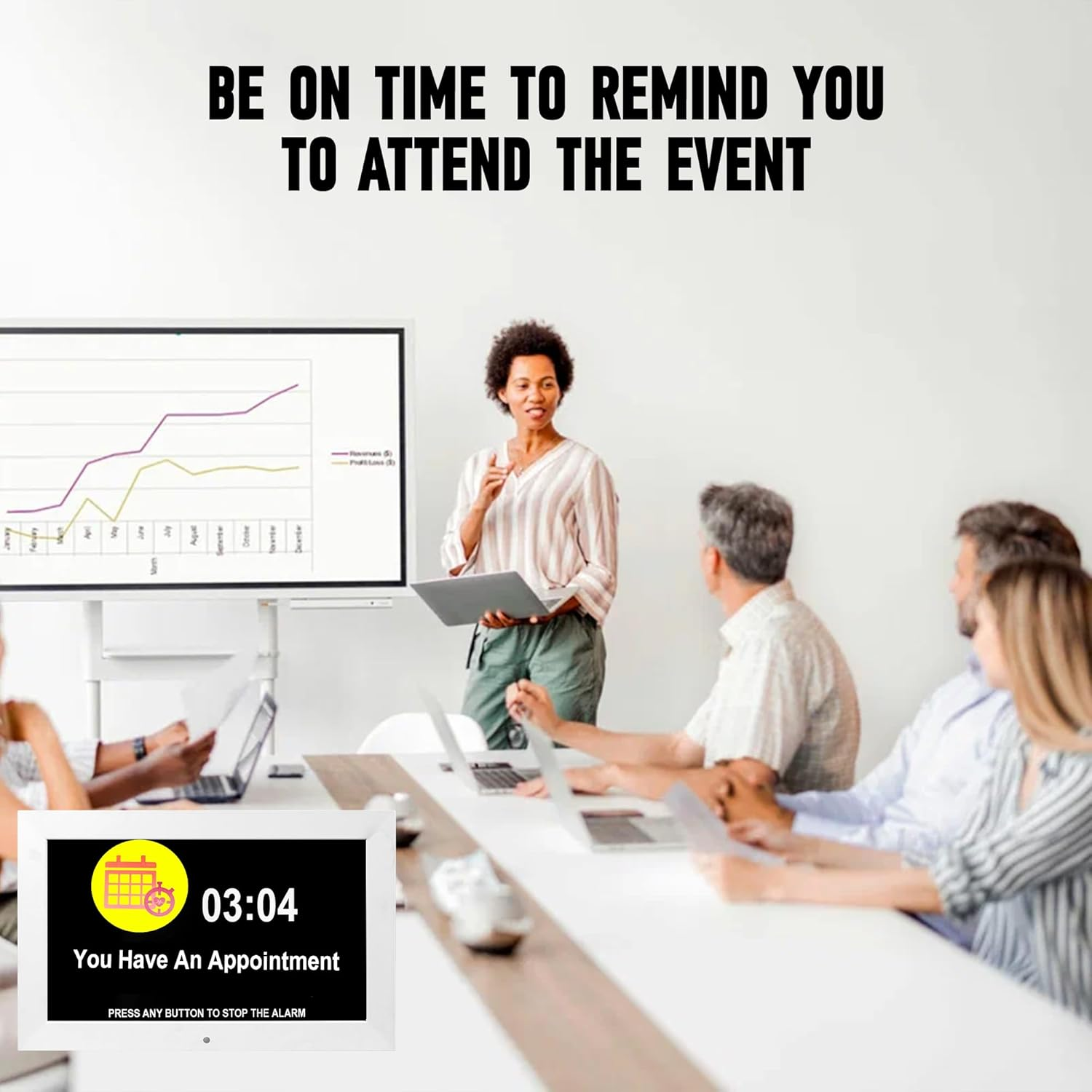 Memwake 10.1 Inches Large Digital Clock，3 Display Modes, Wall Clock with Time and Date, Dementia Clock That Provides Digital Alarms and Digital Calendar for Seniors and Alzheimer'S Patients.(White) image number 2