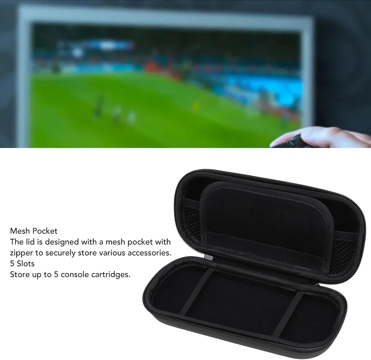 LICAEVEY Protective Hard Carrying Case for PS Portal 3000 Console - Water Proof PU & EVA Shell anti Scratch Interior with Storage Pockets Two Way Zipper (Black)