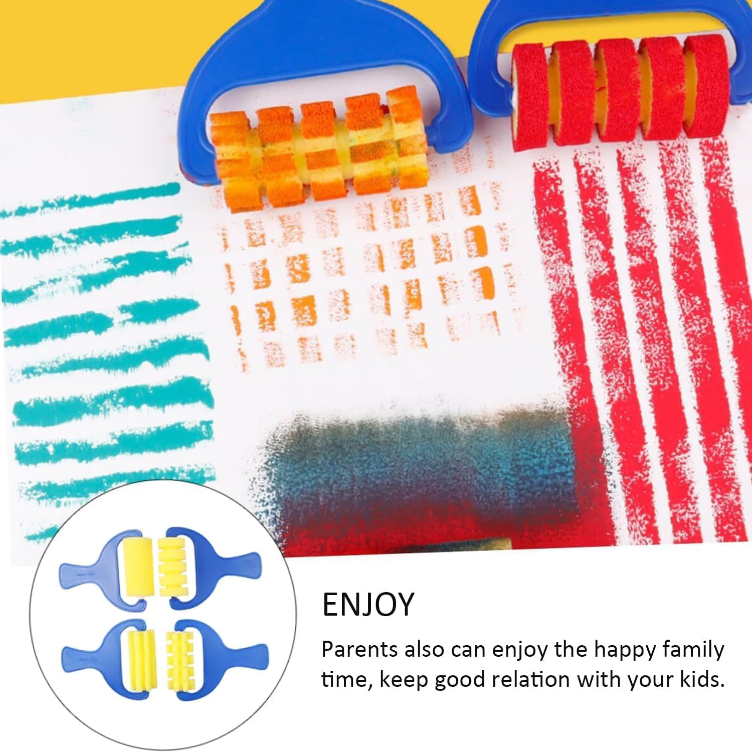 4PCS Sponge Brushes, Graffiti,Klhcduo DIY Painting Brushes, Art Painting Tools image number 2