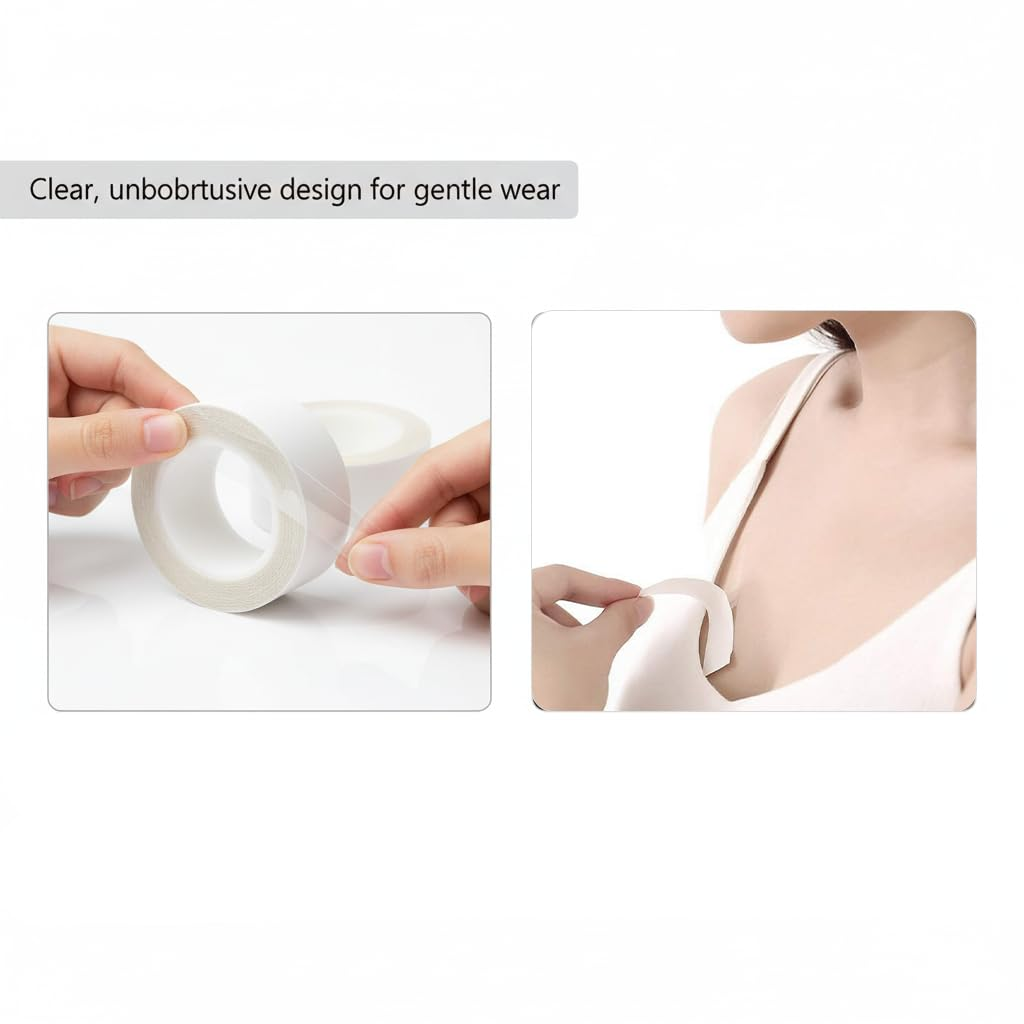 Wig Tape Double Sided for Hair Extensions, 20Mm Width 3 Yards 2 Rolls Transparent Adhesive Tape for Wigs and Toupees, Strong Hold Sweat Proof Water Resistant for All Day Lasting - Geiwogwc image number 1