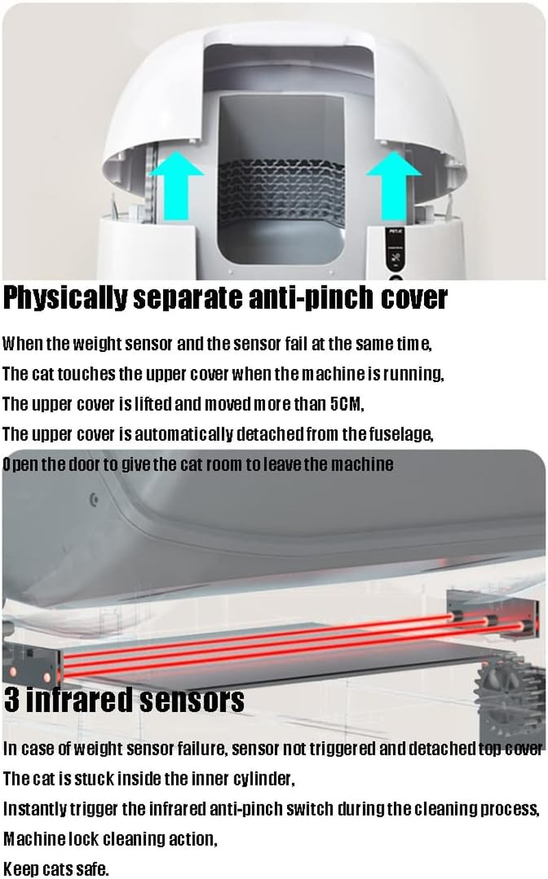 Automatic Cat Litter Box Self Cleaning Smart, Large Space Cats Litter Box ，App Control Silent Cat Tray Toilet Gift, DIY Your Cat Litter Box, the First Step in Intelligent Cat Raising image number 6