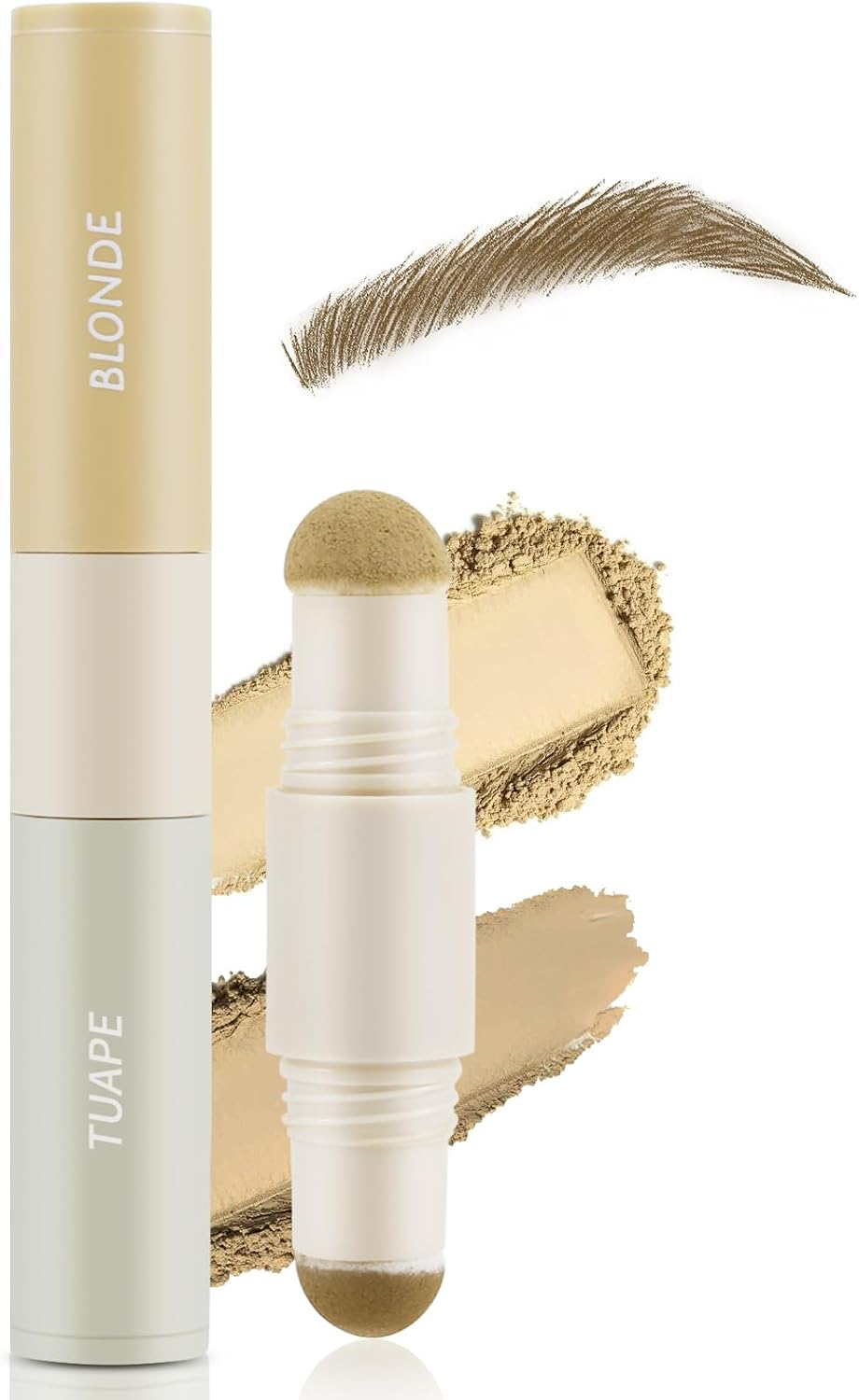 Boobeen Dual-Color Eyebrow Powder, One Step Eyebrow Stamp-Brow Powder & Hairline Powder, All-Day Wear Effortlessly, Waterproof & Smudge-Proof