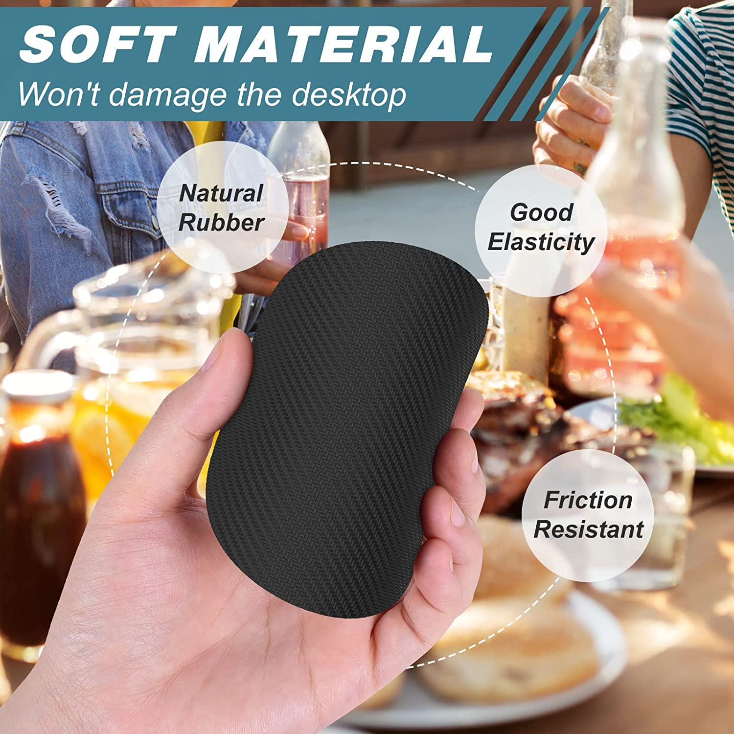 Nipichsha Coasters for Drinks, Set of 6 Cute Absorbent Rubber Drink Coasters for Cup with Non Slip Backing, Kitchen Home Decor Housewarming Gift, round 4 In, Pink Gilt image number 1