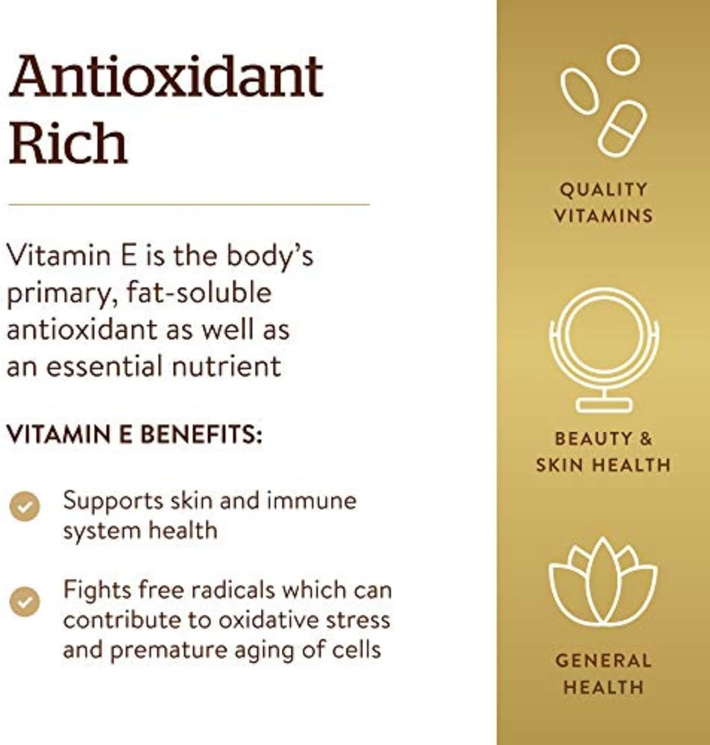 Solgar Vitamin E 400 IU Mixed Softgels D-Alpha Tocopherol and Mixed Tocopherols, 250 Count