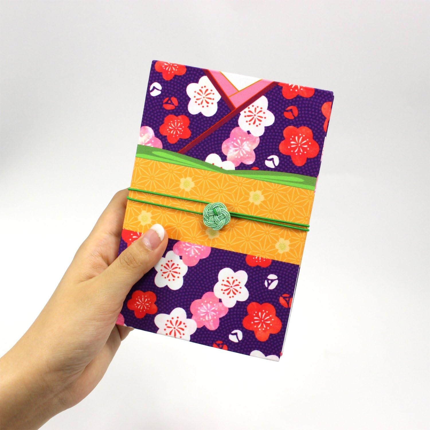 Goshuin Stamp Book (Large) Bellows Hannari Kimono Ume image number 6