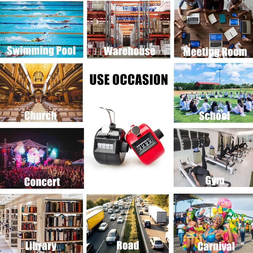 TOPTIE 2 PCS Clicker Counters, Plastic Mechanical Number Pitch Counters, 4-Digit Tally Counters for Sports Events - Blue image number 7