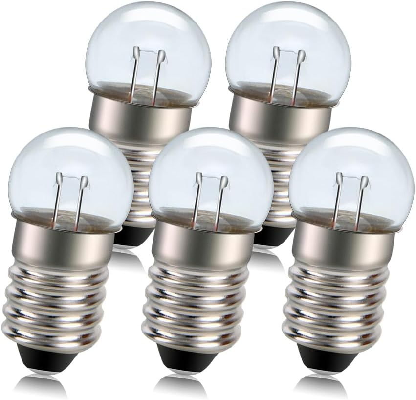 Ruiandsion E10 Flashlight Bulb,1.5V,Non-Polarity,Replacement for Flashlights Torch Work Lights,Warm White(Pack of 5) image number 2