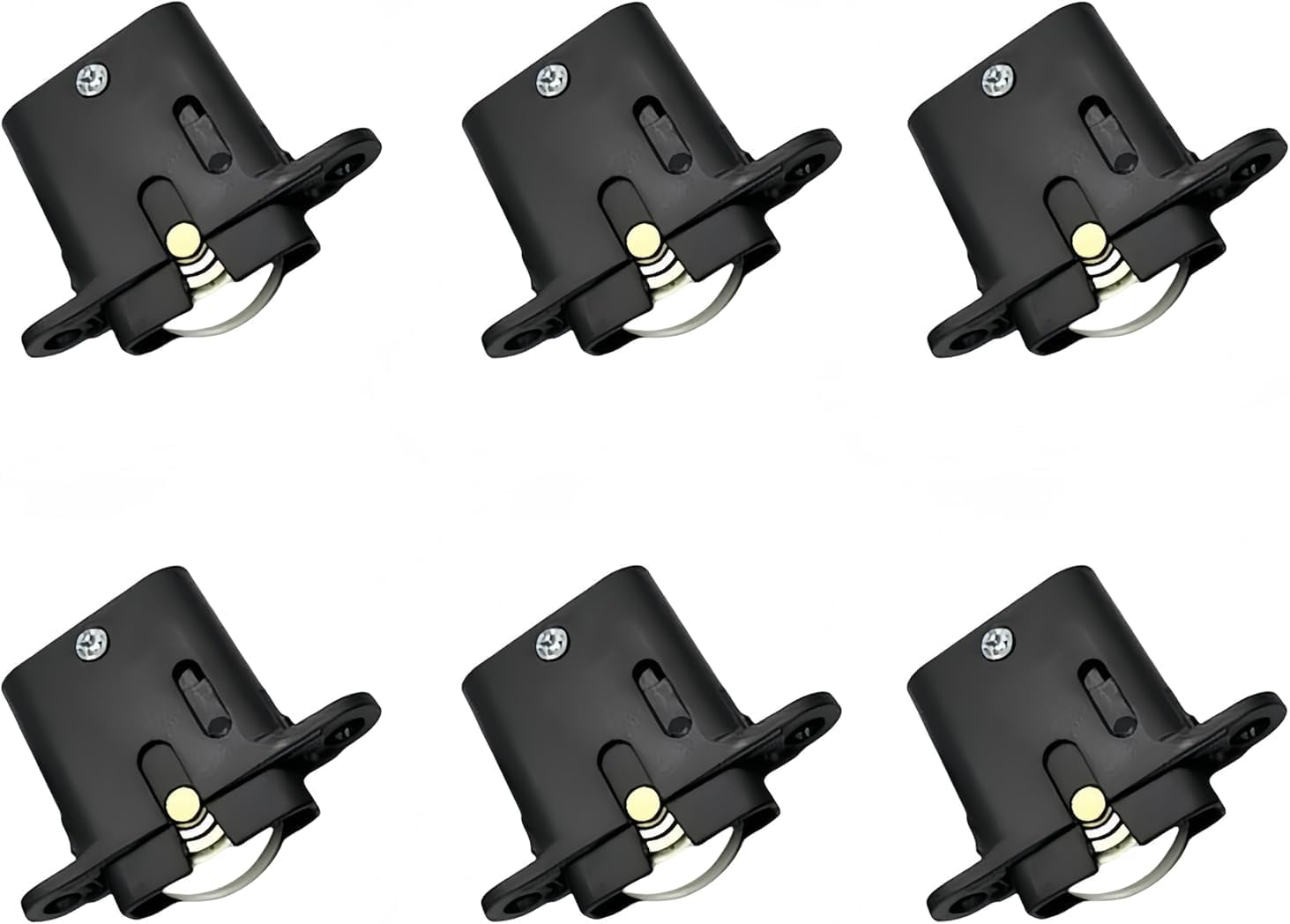 CAASFOOY 6 PCS Furniture Pulley Sliding, Furniture Door Roller Set, Security Screen Sliding Door Rollers Wheels Replacement Cabinet Pulley Accessories Hardware Supplies(Black) image number 3