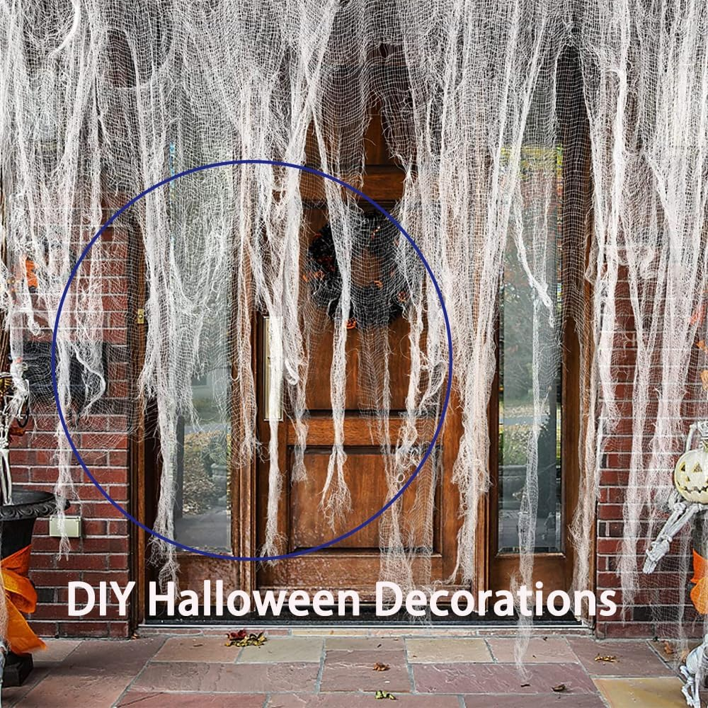 3Pcs 30&times;72Inch Halloween Creepy Cloth, Spooky Giant Cheesecloth Bloody, Black and White Cotton Gauze Cloths for Halloween Party Home Indoor Outdoor Haunted Houses Decorations image number 5