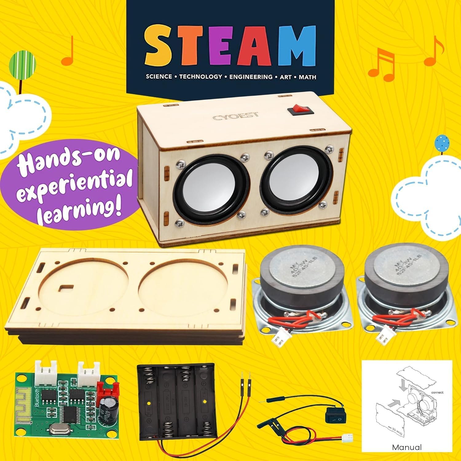 Build Your Own Bluetooth Speaker, STEM Projects for Kids Ages 8-12, Science Gifts for Teen Boy, Birthday for Kids, Gift Ideas for 9 10 11 12 13 14 Year Old Teenage Boys image number 1