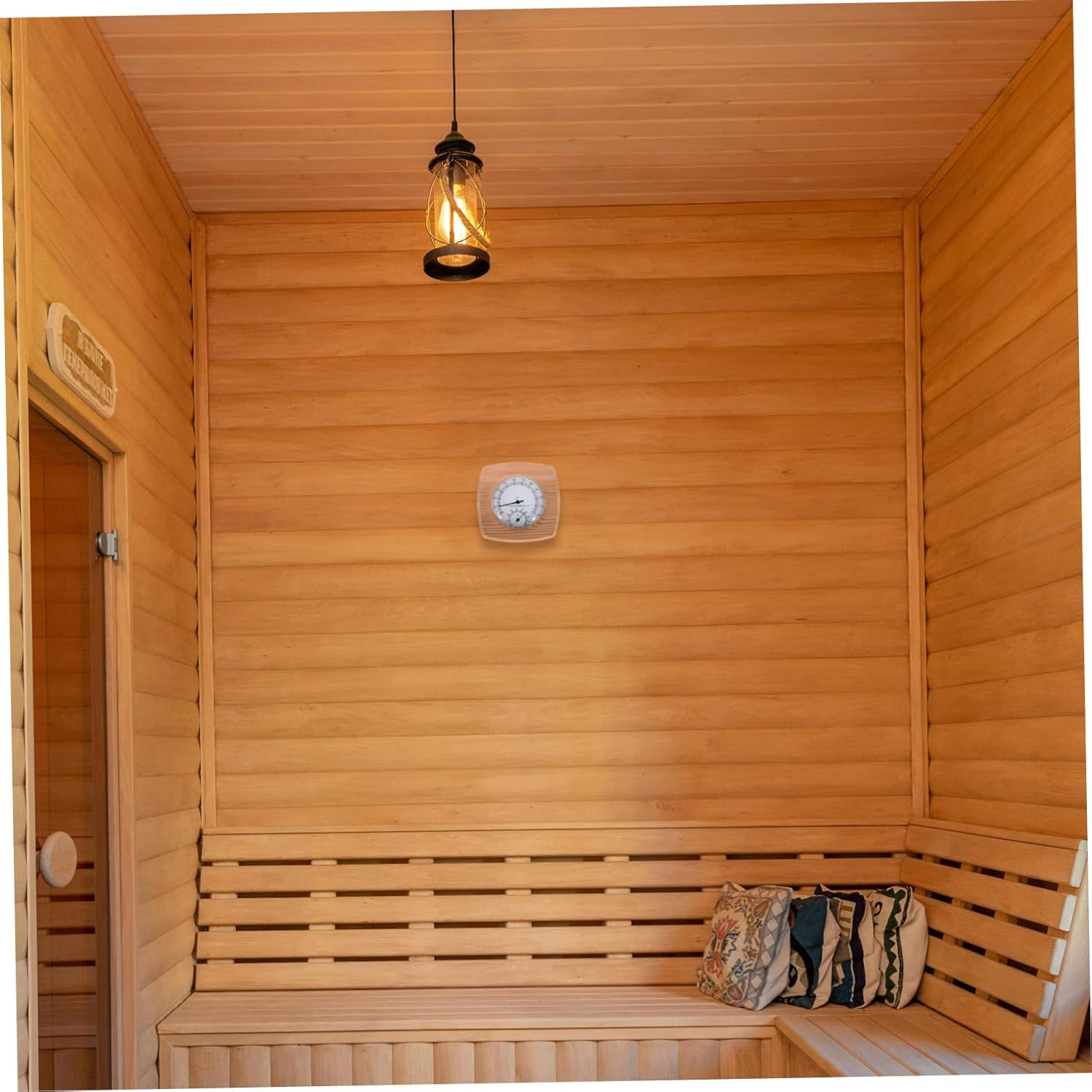 Sauna Thermometer Hygrometer Wall-Mounted Wood Indoor Temperature Humidity for Sauna Bathroom Steam Moisture Resistant Accessory image number 1
