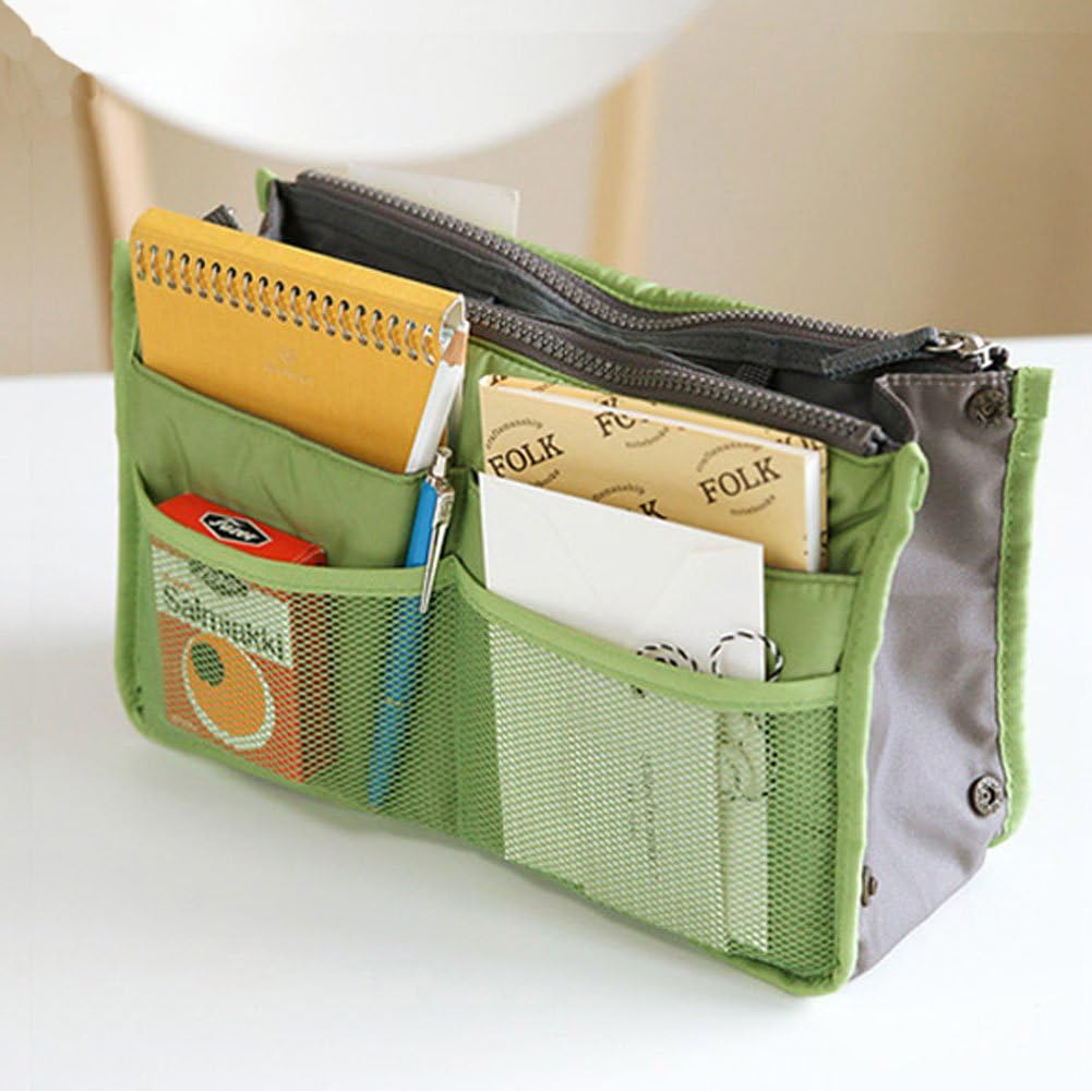 Lifestyle-You Multipocket Handbag Organizer, Travel Bag Make up Organizer Bag (Green)