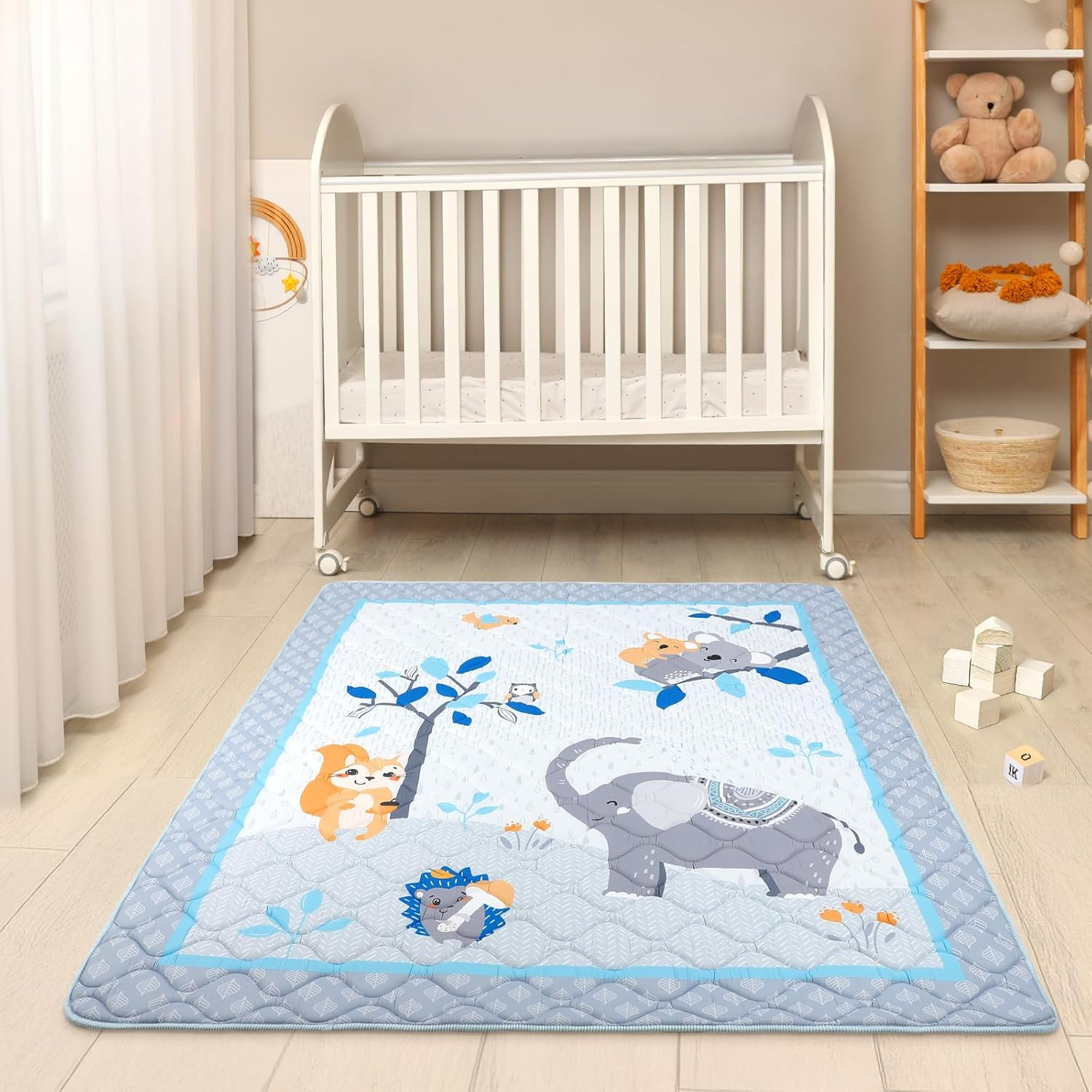 Decalsweet Baby Play Mat 150 X 180 Cm with Non-Slip, Extra Thick 2 Cm Soft Crawling Mat Baby, Foldable Crawling Blanket for Baby Crawling Rug for Children'S Room Indoor Outdoor Fence (Forest Animals) image number 7