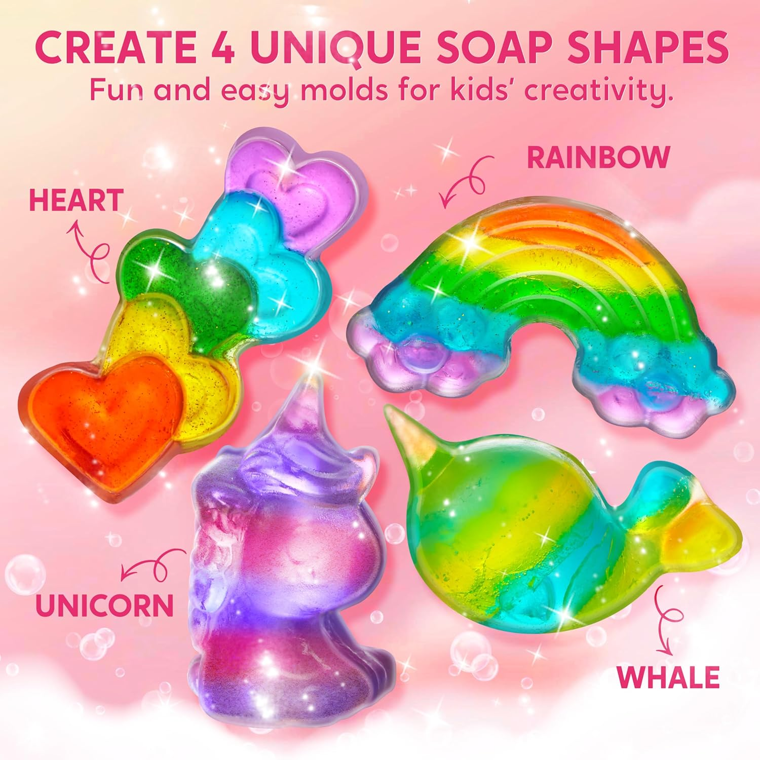 Klever Kits Soap Making Kit- Make Your Own Soap- DIY Unicorn Soap with 4 Molds, Spa Science Kit for Kids, Stem Activity Gifts for Toddler Kid Aged 6+, Girl Birthday Present image number 4