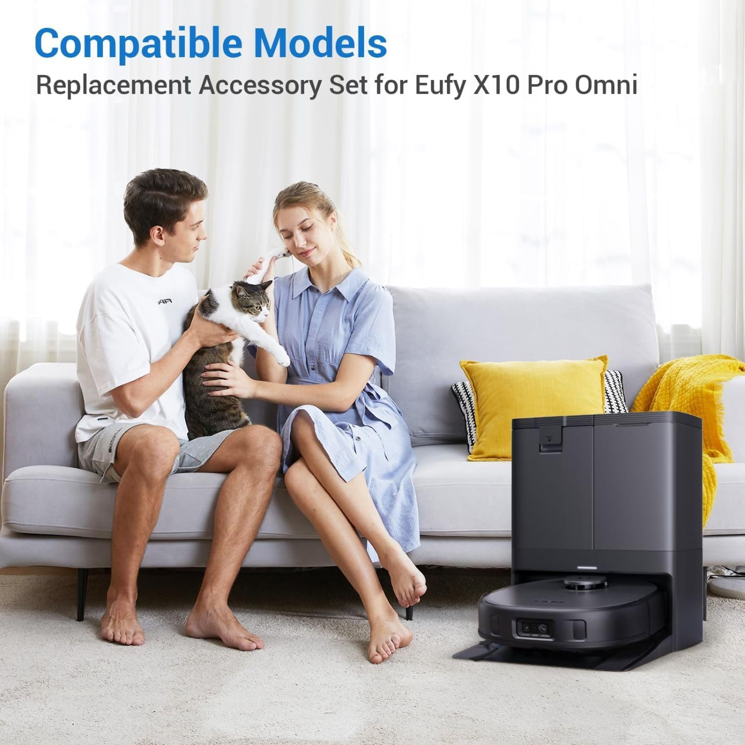 Compatible with Eufy X10 Pro Omni Robot Vacuum Replacement Kit, 21 Pieces, Includes HEPA Filters, Brushes, Mop Pads and Accessories