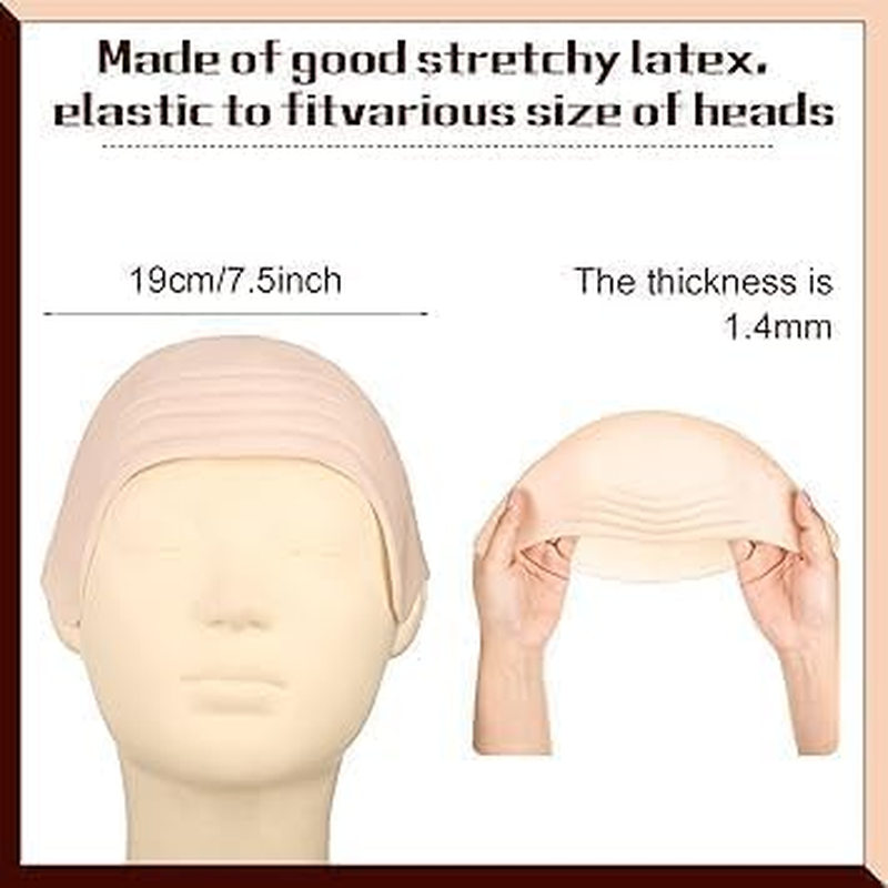 2 Pieces Halloween Bald Cap Makeup Latex Bald Head Wig Caps Cosplay Costume for Adults