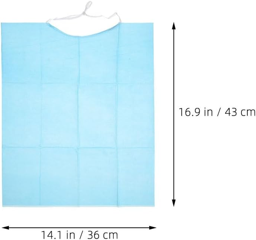 PACKOVE 60Pcs Bibs for Seniors, Disposable Bibs Adult Seniors Adult Paper Bib Feeding Bib Single Use Dining Clothing Protectors for Women Men image number 4