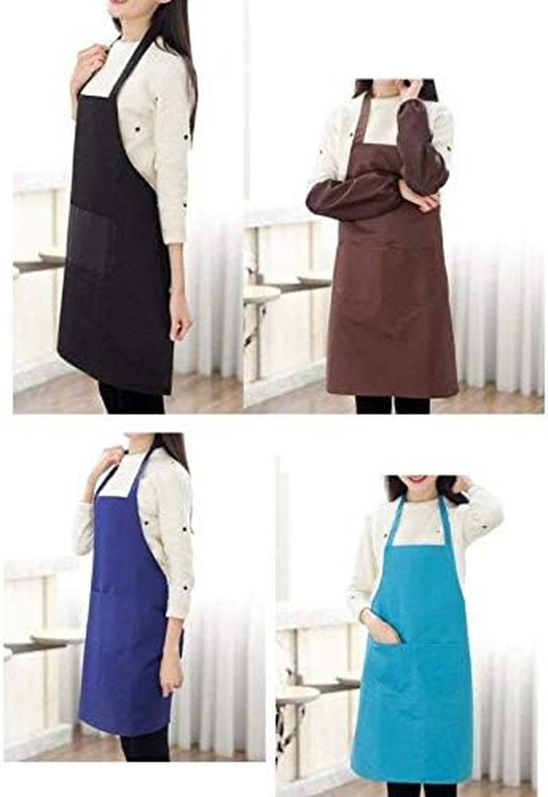 Chefs Apron SENRISE Chefs Apron Plain Color, Adult Women Unisex, Durable Comfortable with Front Pocket Washable for Cooking Baking Kitchen Restaurant Crafting