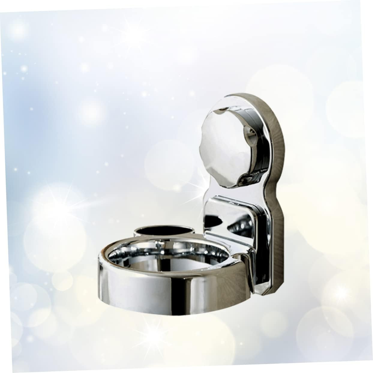 MUSISALY Hair Dryer Holder Wall-Mounted Storage Rack 1-Piece Silver Suction Cup Type Punch-Free Organizer for Bathroom Easy Access image number 1