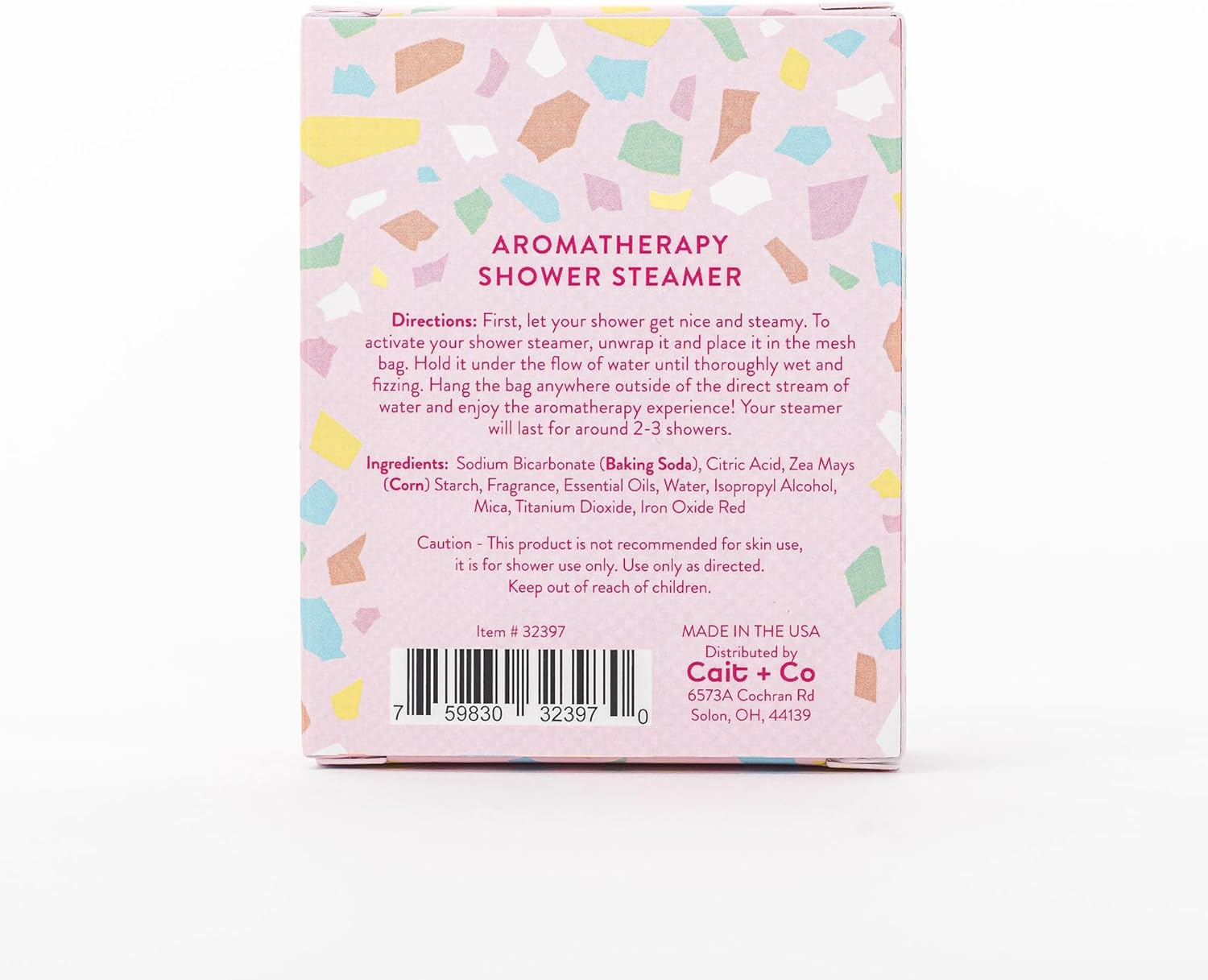 Cait + Co Aromatherapy Essential Oil Infused Shower Steamer with Mesh Bag, Honeysuckle and Gardenia Scent, Pearl - Pack of 2 image number 4