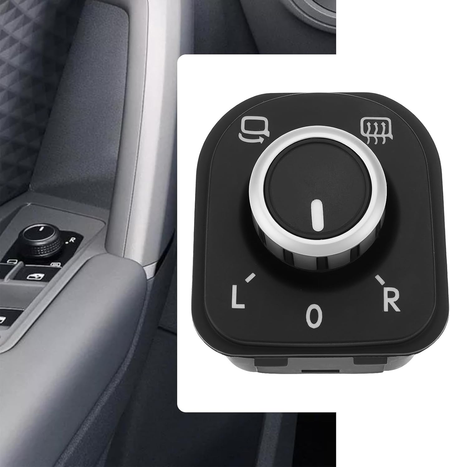 YINETTECH Side Mirror Adjustment Knob Left Rearview Mirror Switch Replacement Part 5K0959565 5ND959565A Compatible with Volkswagen image number 5