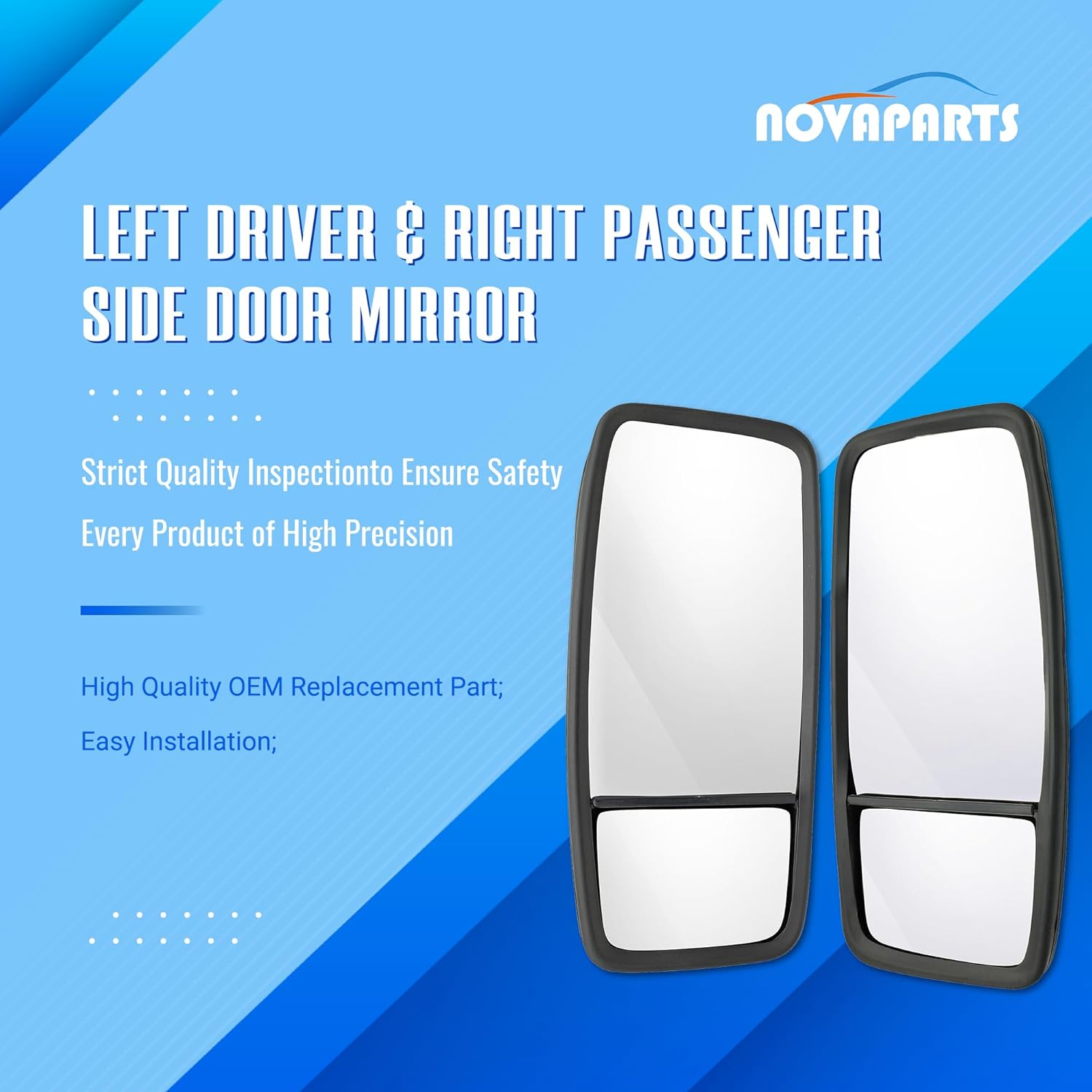 NOVAPARTS Left Driver & Right Passenger Side Door Mirror Automotive Replacement Parts for 2007-2023 Isuzu NPR NPR-HD NPR-XD NQR NRR Replaces # 8980493140 8980493150 image number 1
