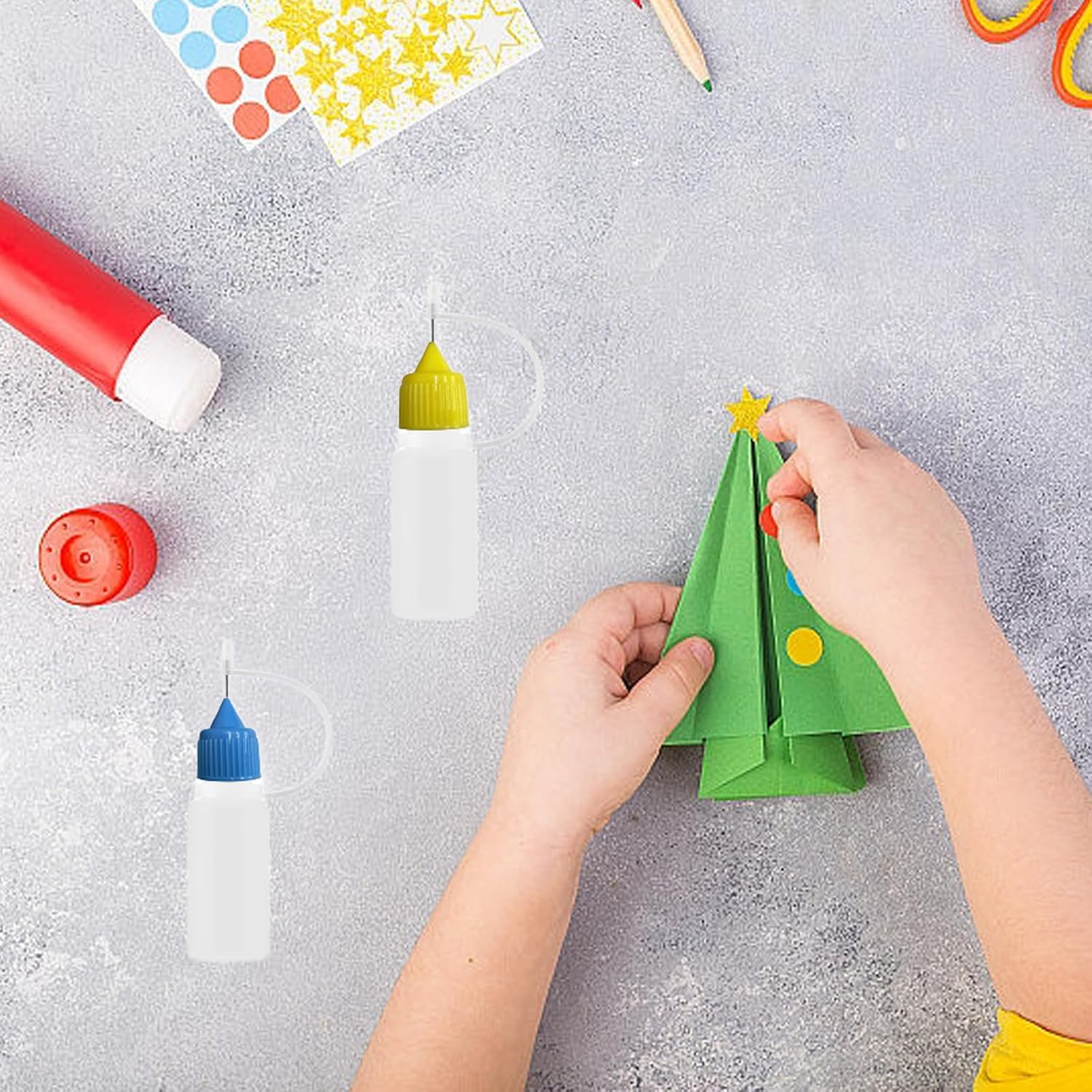 LIANRISES 8Pcs 10Ml Glue Bottle Needle Tip, Applicator Bottles with Fine Tips, Liquid Dropper Filling for DIY Craft, Oiler, Small Gluing Projects, Acrylic Painting image number 2