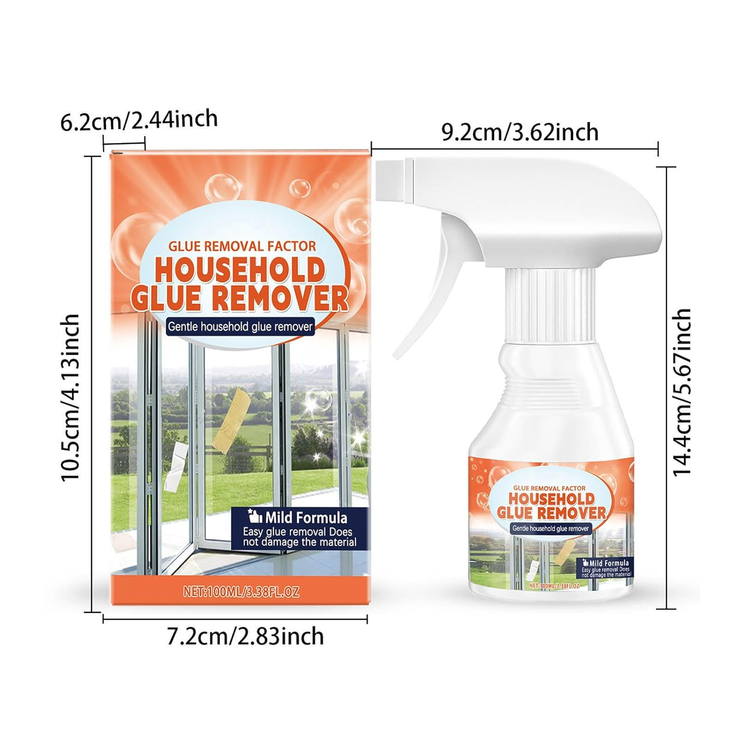 Wjnflqn Glue Gone Adhesive Remover | Labels Removal Solution | 100Ml Gentle Multipurpose Adhesive Remover for Tile Furniture Home Renovation Woodworking Wall Mirror Window Door Floor image number 4