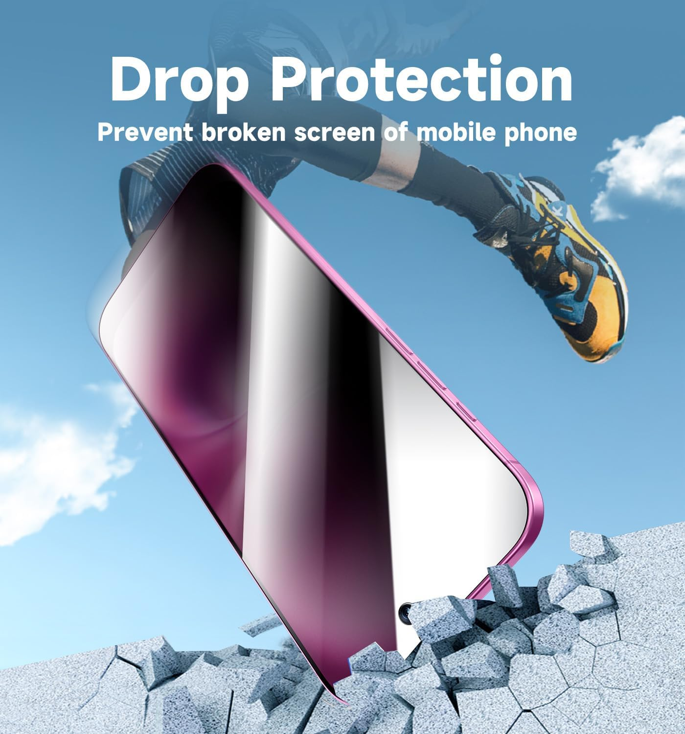 MAGIC JOHN 2 Pack for Iphone 16 plus 6.7 Inch Privacy Tempered Glass Screen Protector, Auto Dust-Elimination, Bubble Free, HD Clear, Easy Installation image number 3