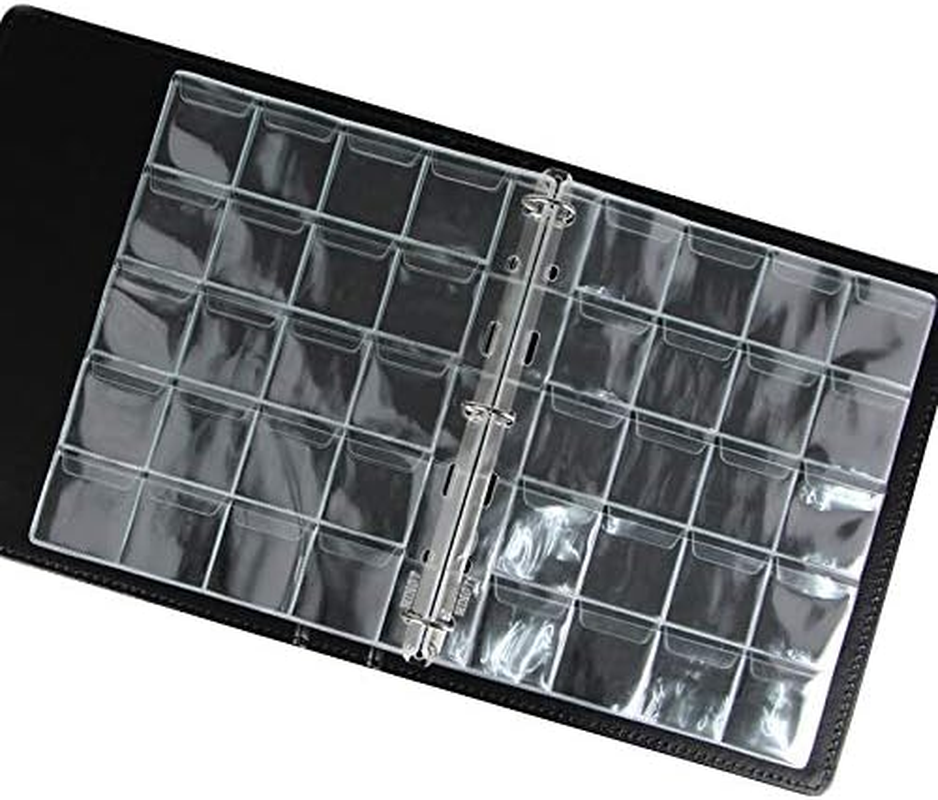 Daswit 42 Pocket Coin Pages, 10 Sheets Plastic Coin Holders Stamp Collector Supplies for Coin Stamp Currency Collection image number 4