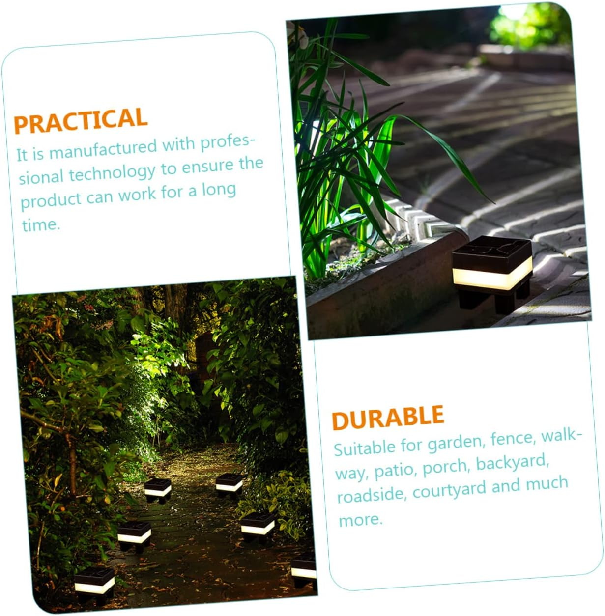 Outdoor Solar Fence Post Lights 2Pcs Solar Lamp Post Light IP55 Waterproof for Yard Garden image number 1