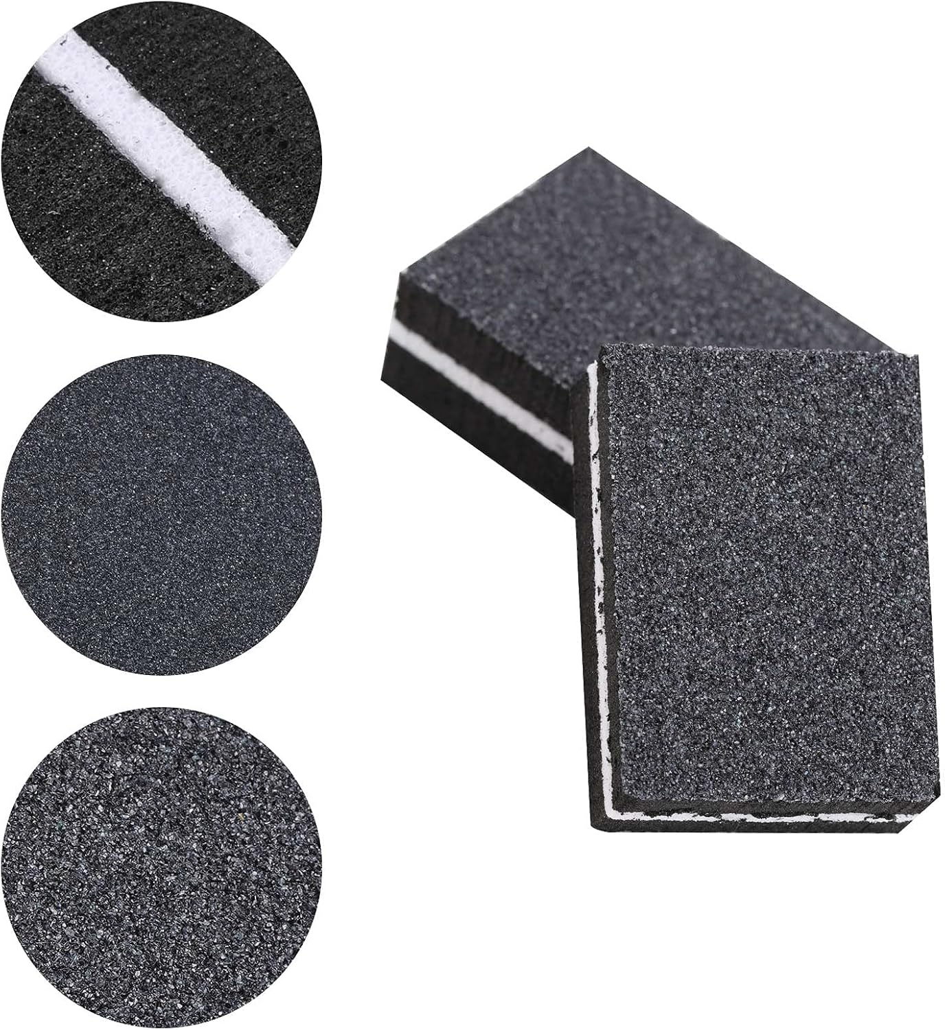 50 Pcs Mini Buffers for Nails 180/100 Grit Buffer for Acrylic Nails for Nail Care(Black) image number 6