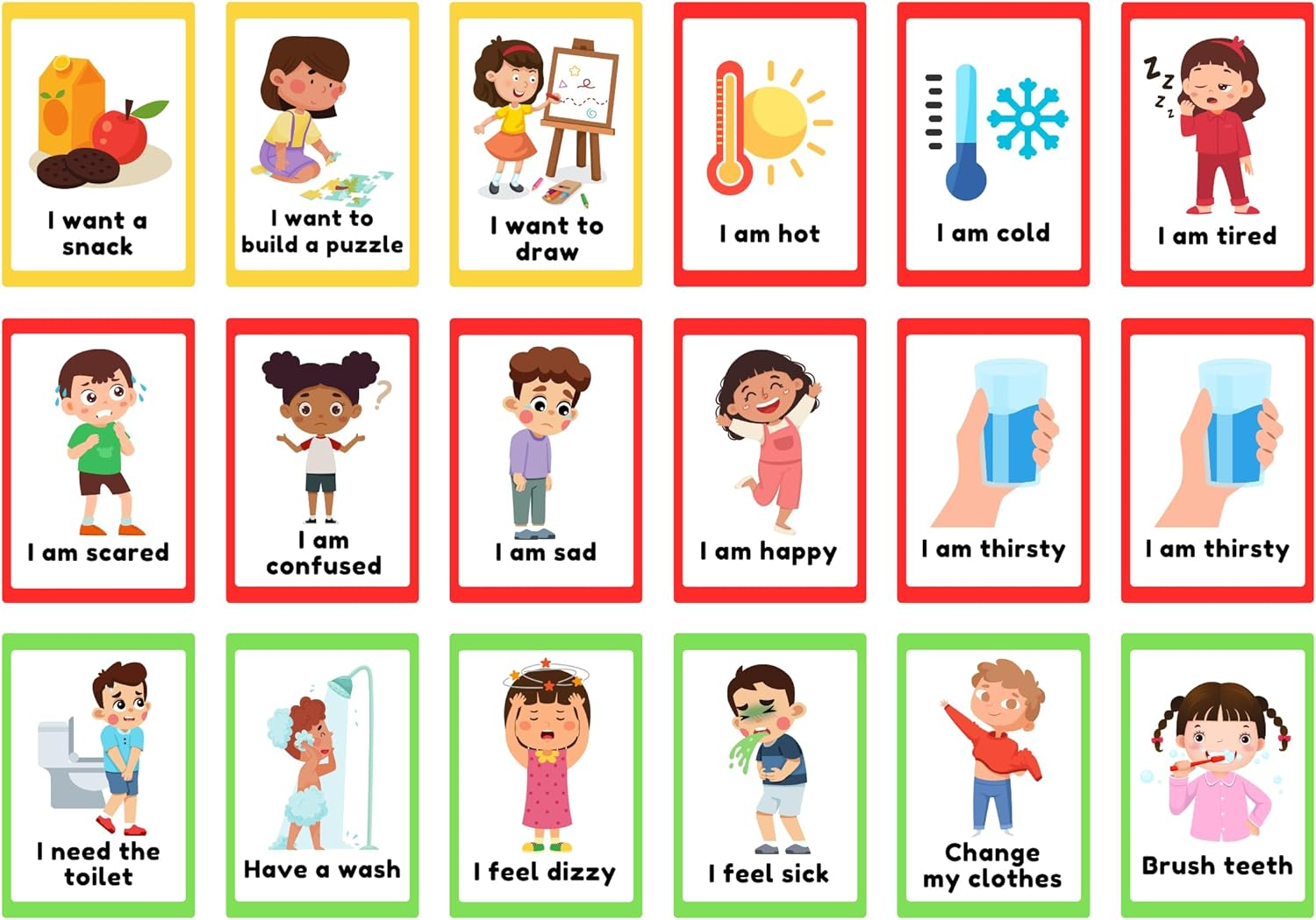 Communication Cards for Non Verbal Children and Adults, Autism Special Needs Visual Aid Communication Speech Delay Flash Cards image number 6