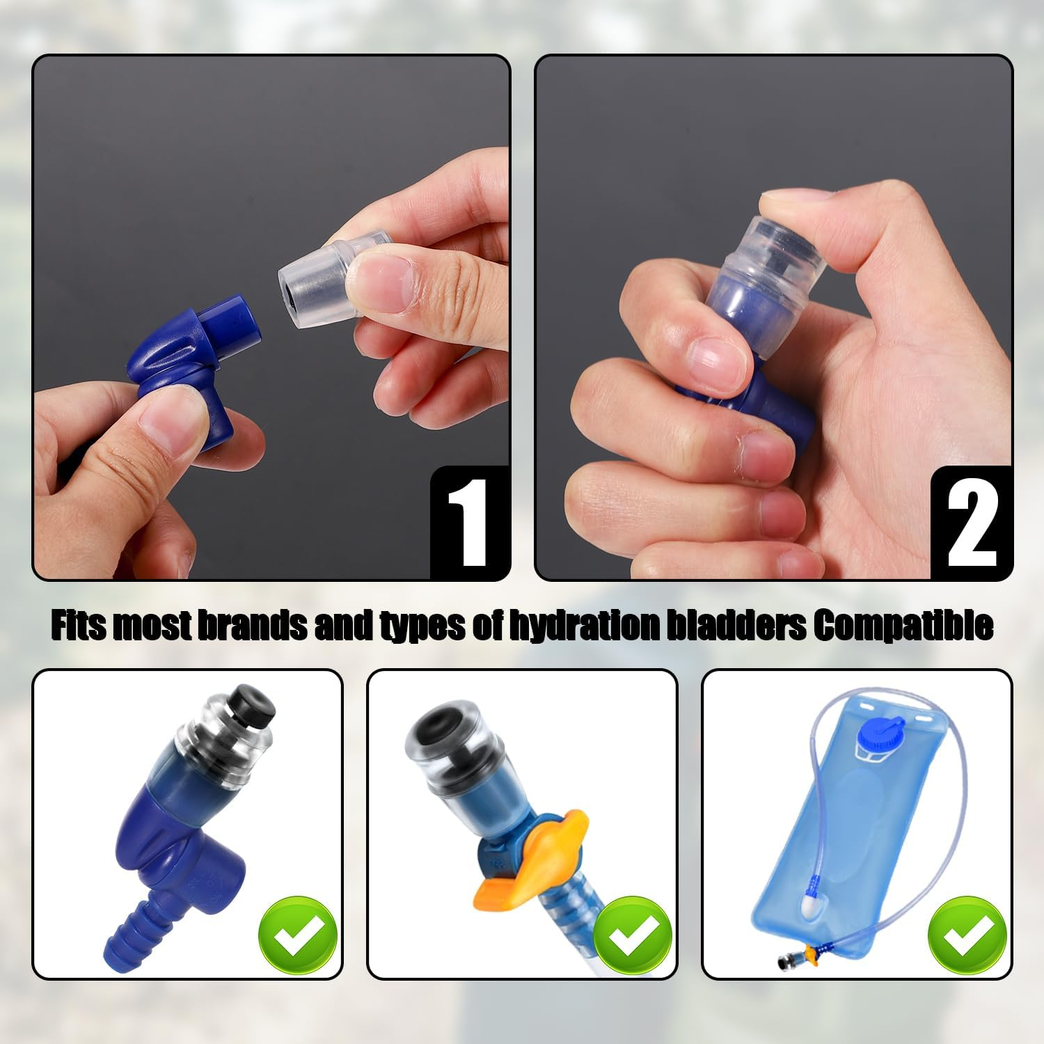 6Pcs Bite Valve Replacement Sheath for Osprey, Water Bladder Bite Valve Replacement Black Hydration Pack Silicone Mouthpiece Nozzle Accessory for Osprey Packs Hydraulics Reservoirs image number 4