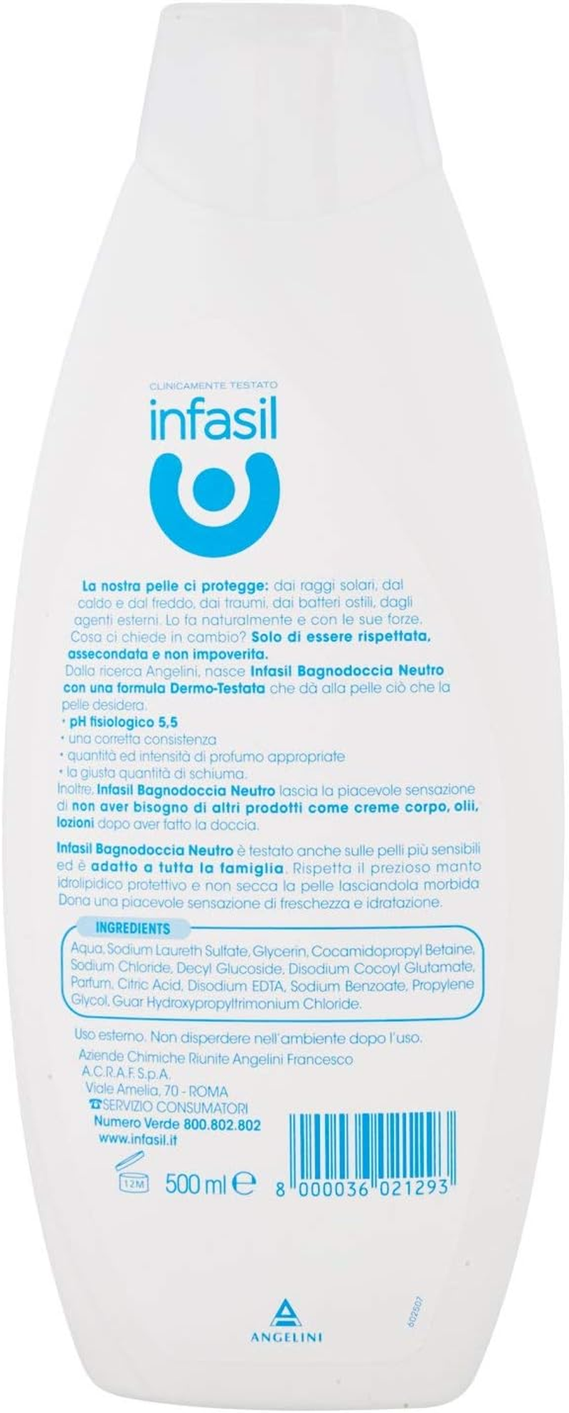 Infasil Neutral Shower Bath for the Whole Family, Clinically Tested and Skin-Friendly, 500Ml image number 5
